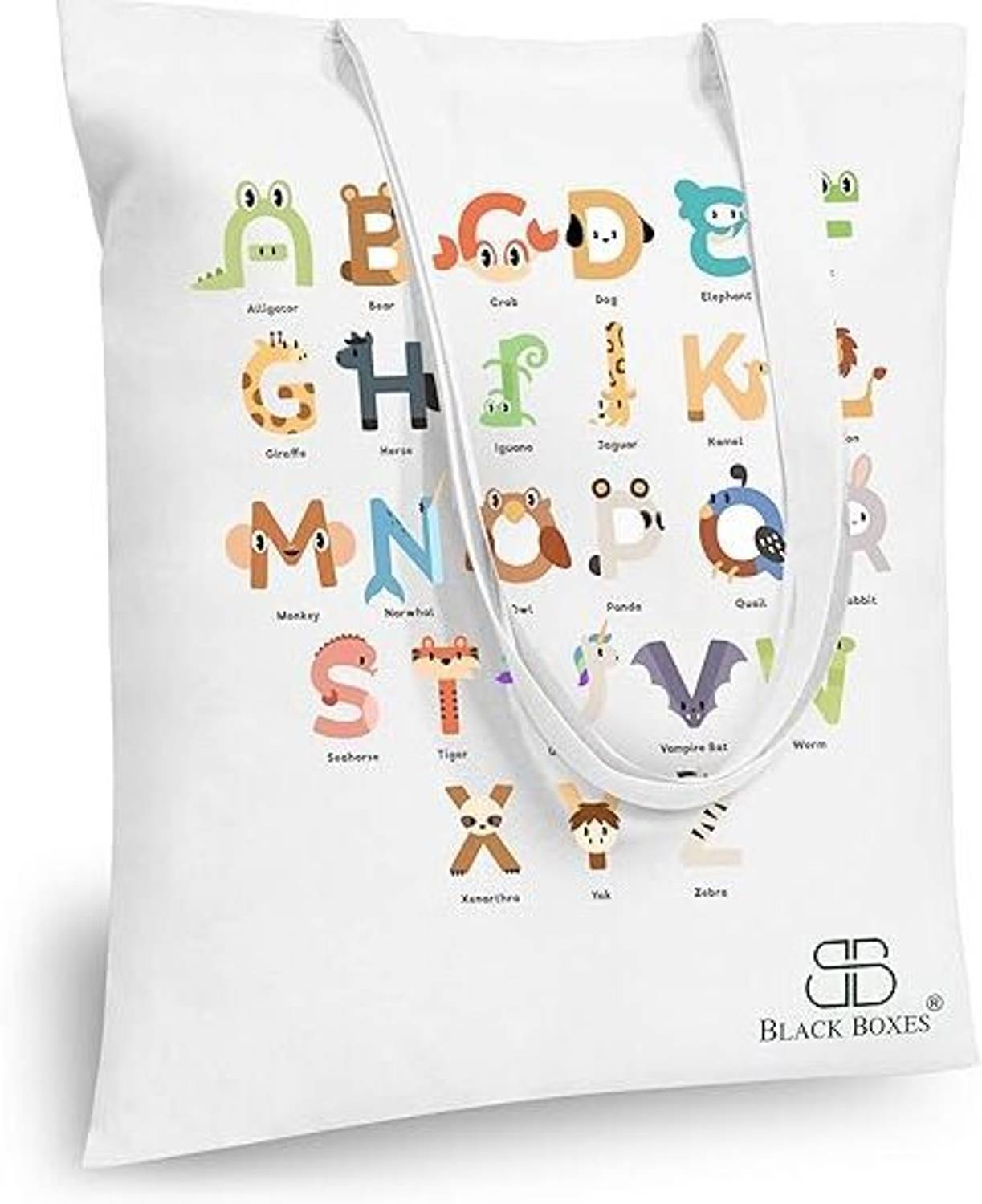 BlackBoxes Reusable Grocery Bags Shopping Bag for Groceries Washable Canvas Bag with Handle Grocery Bag