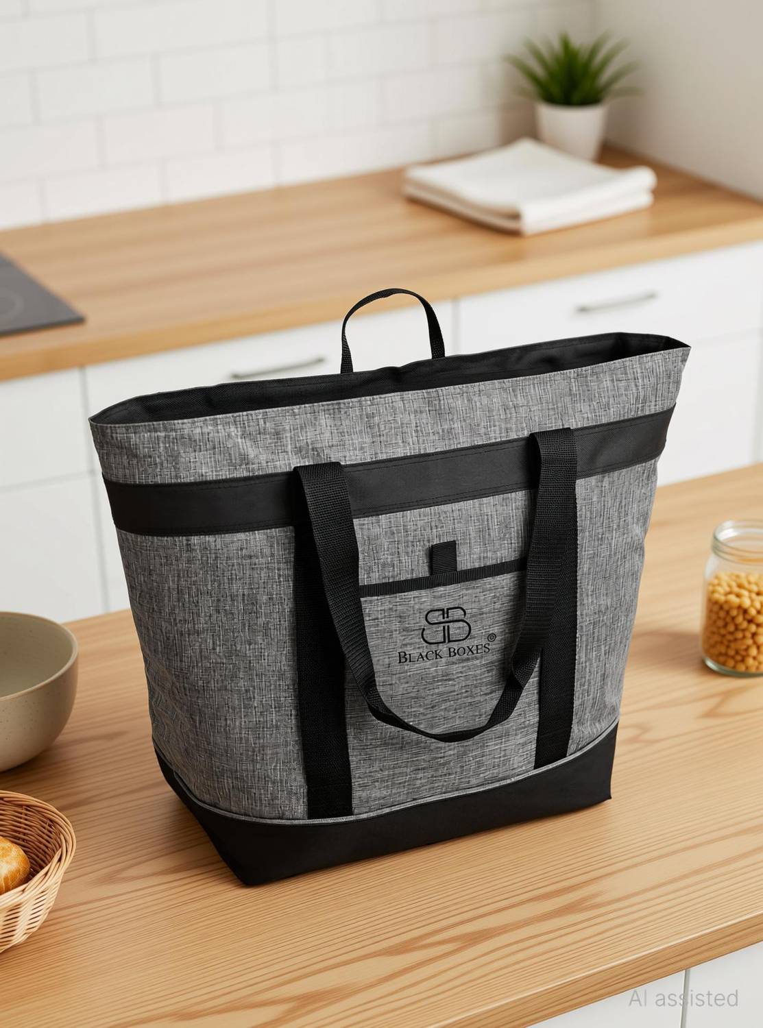 BlackBoxes Shopping Bags for Carry Milk Grocery Fruits Vegetable with Handles Grocery Bag Grocery Bag