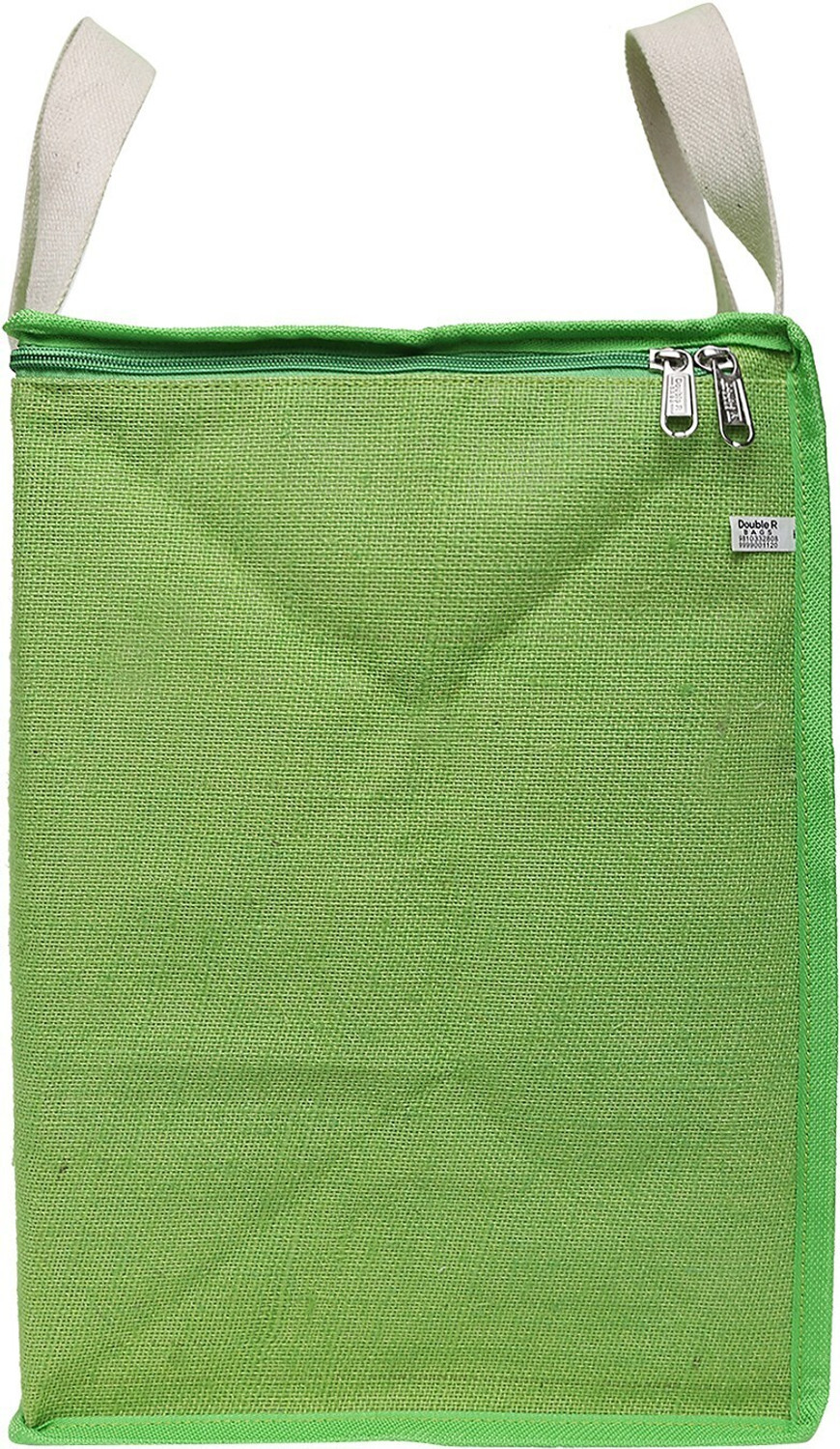 Image of DOUBLE R BAGS Canvas Reinforced Cotton Handles and Thick Base with Multipurpose Storage. Pack of 2 Grocery Bags