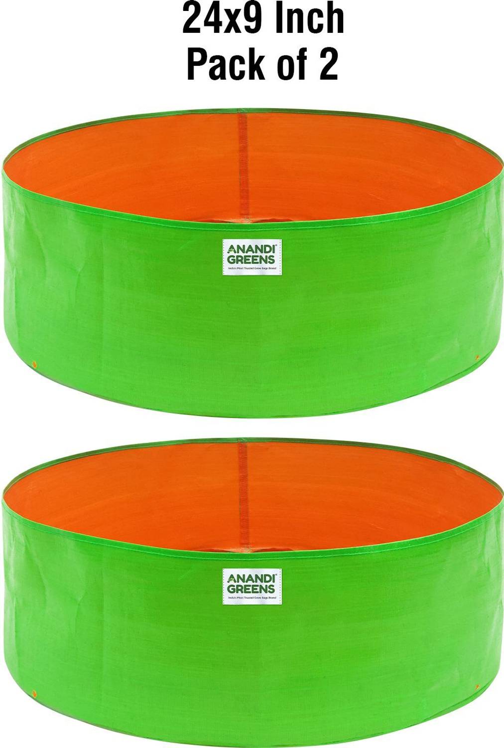 Anandi Greens 24x9 INCH HDPE Uv Protected 260 GSM Green Color Plant Grow Bag