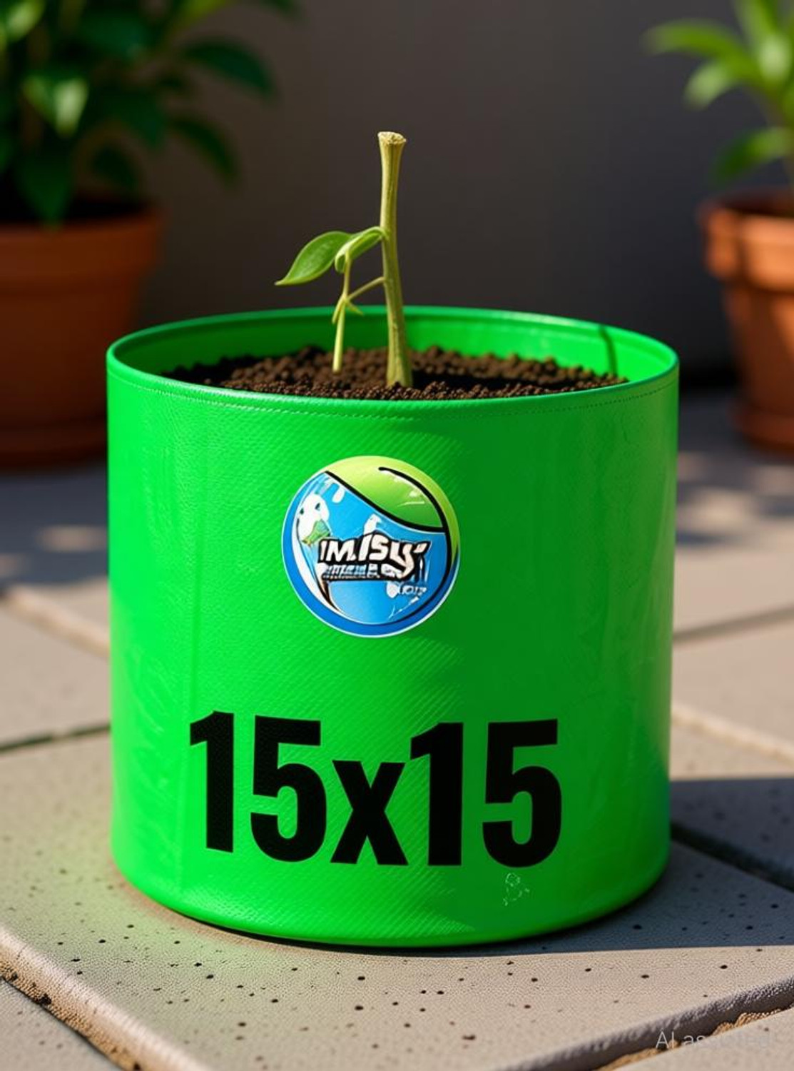 Image of MASHKI 12 inch x 12 inch - 3nos, 15 inch x 15 inch - 3nos, Pack of 6 Grow Bags for, Home &, Terrace Gardening Grow Bag