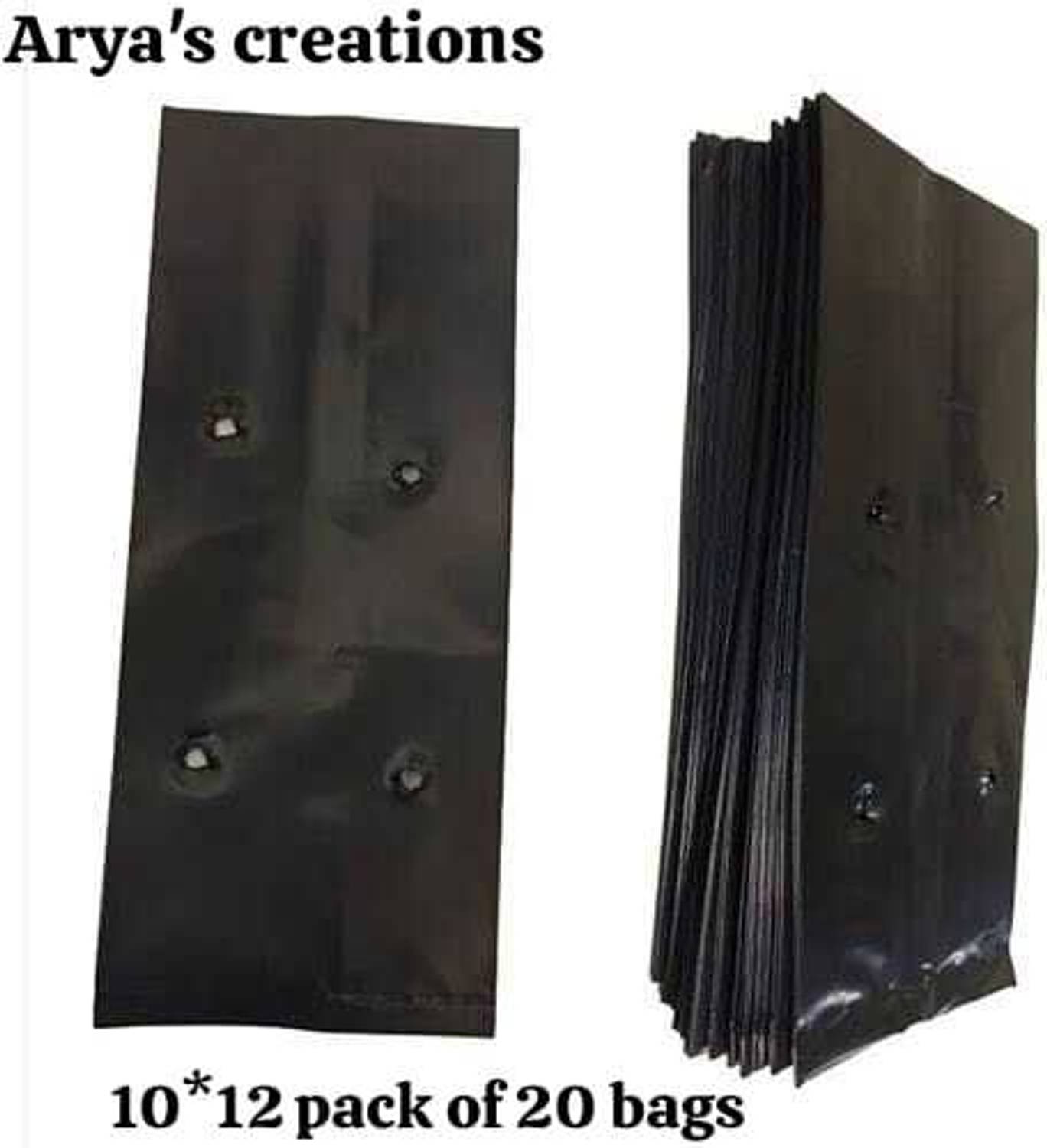 ARYASFASHION 10X12 Nursery Bags Pack of 20 plastic Poly Grow Bag