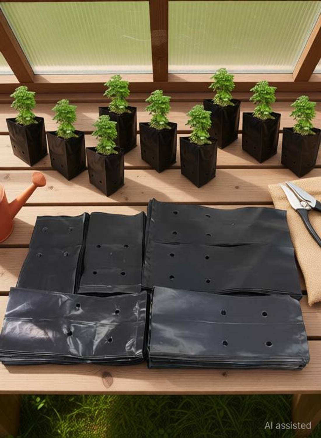 ARYAS FASHIONS 04x06 Nursery Bags Pack of 25 Plastic Poly Grow Bag