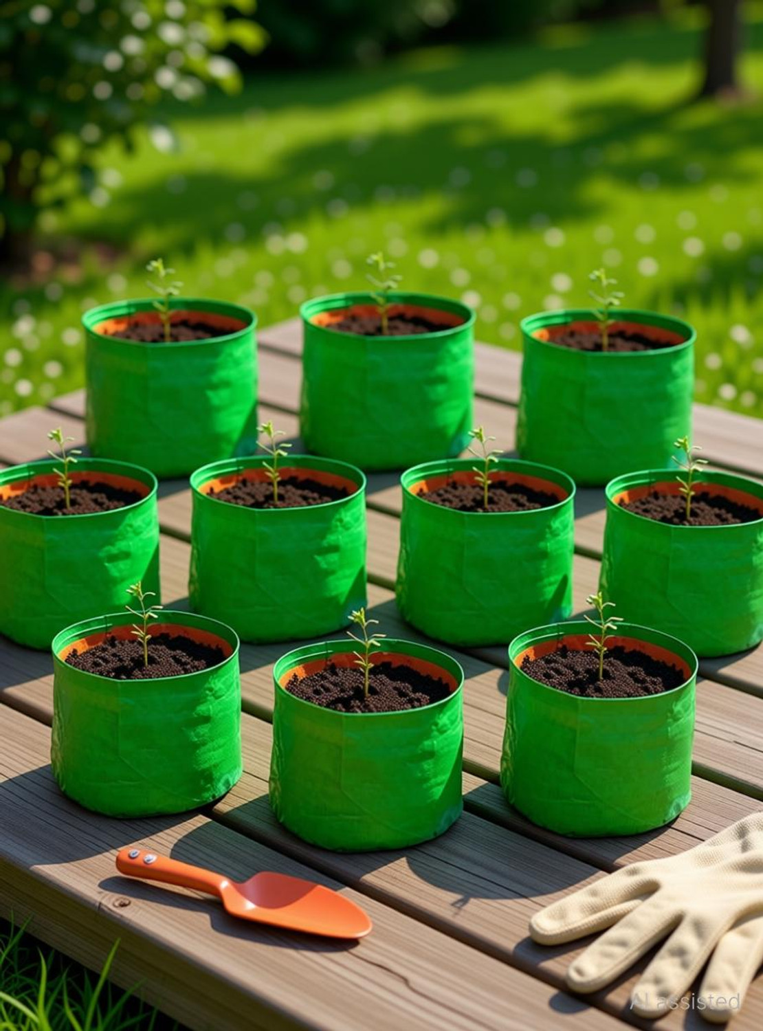 Image of live with alive HDPE Uv Stabilized Grow Bag 9 inch X 9 inch (Set of 10) Grow Bag