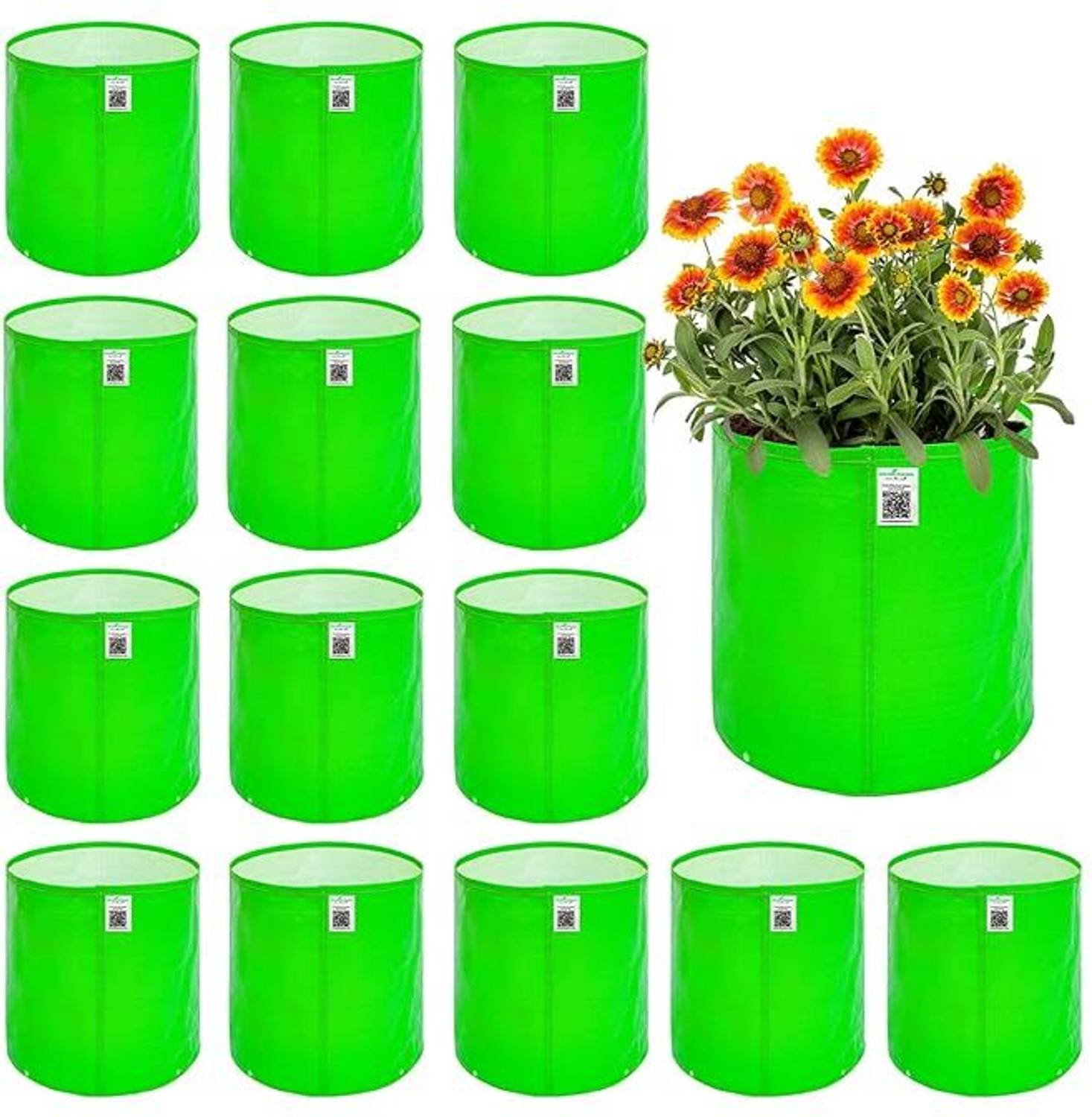Anandi Greens 9x9 Inch Pack of 15 HDPE Uv Protected 220 GSM Round Plants Grow Bag