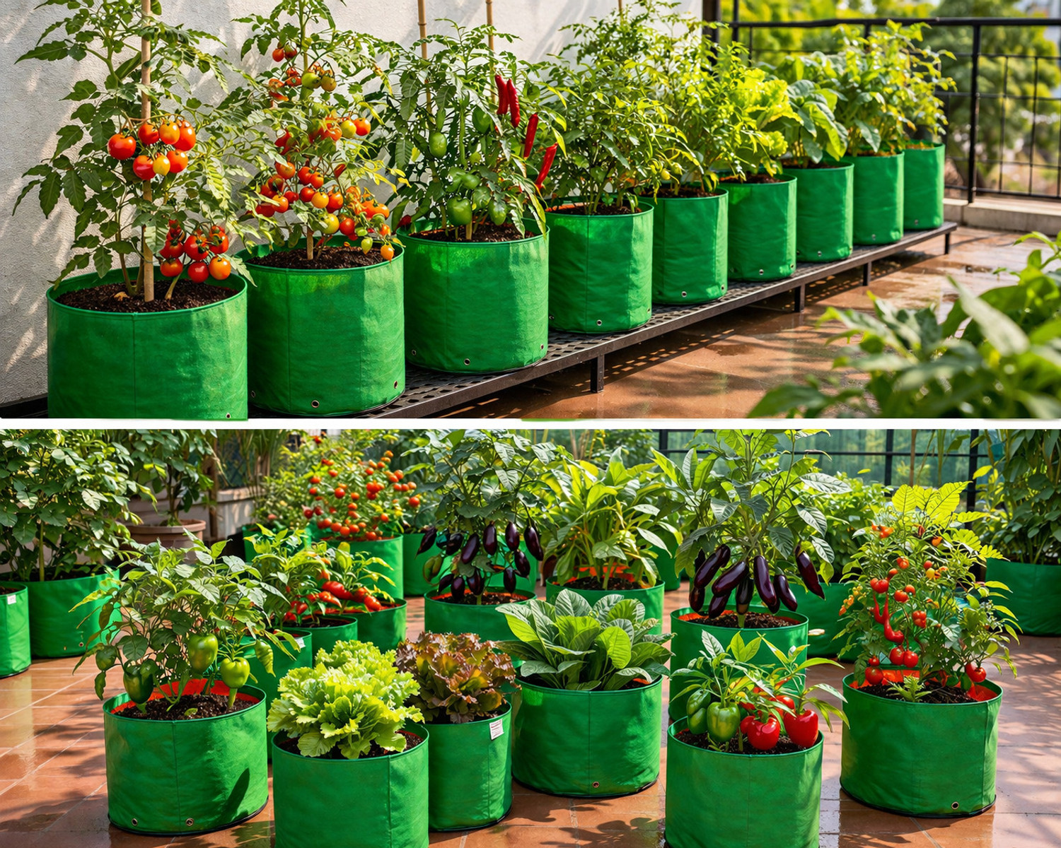 Image of TERRAGUA 18x18 Large Capacity Planting Containers for Terrace Farming 230 GSM Grow Bag
