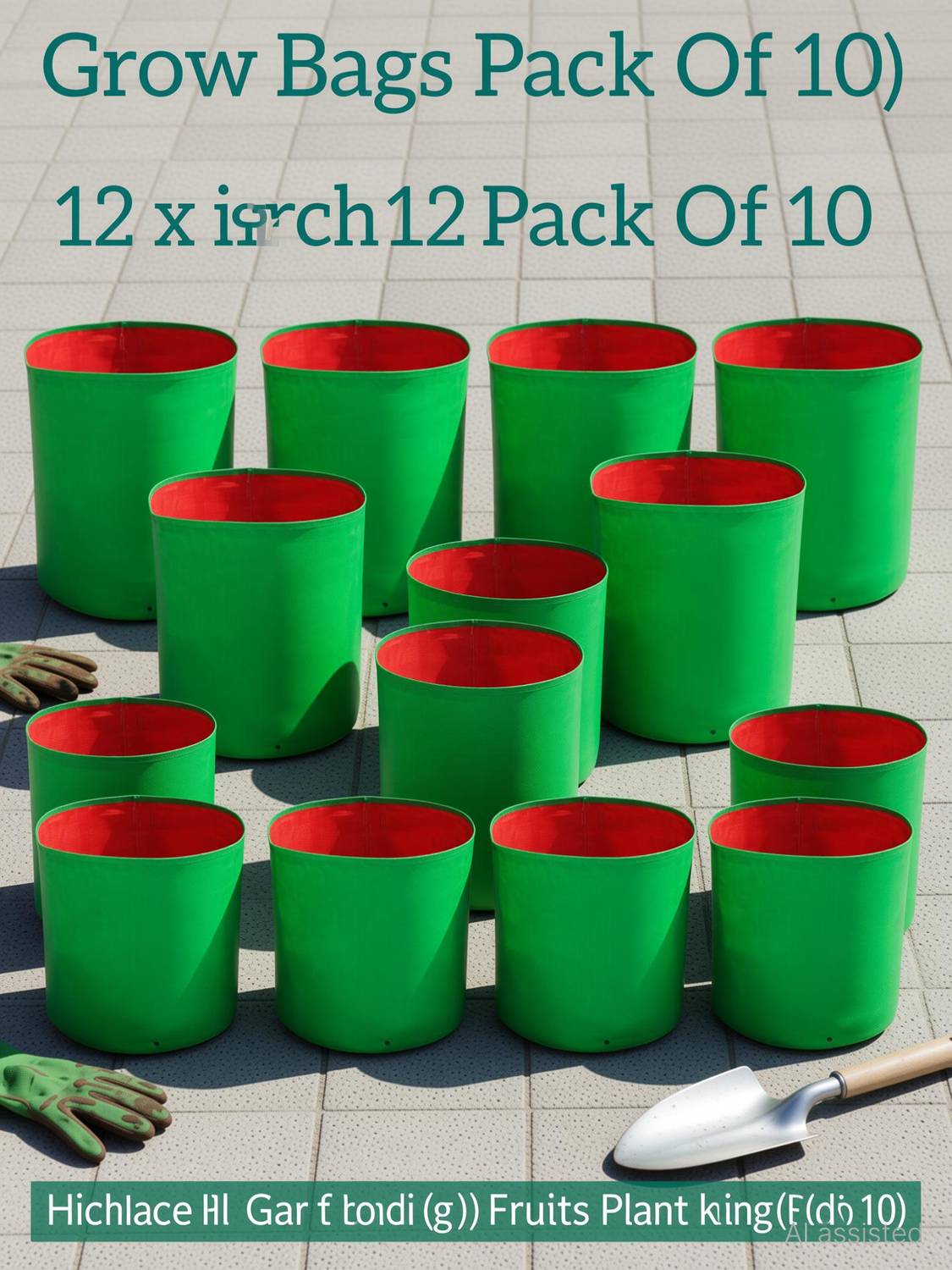 JIRSTAME 12x12 inch Grow Bags Pack of 10 - Image 1