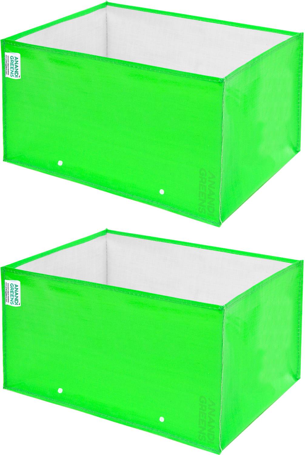 Anandi Greens 24X12X12 INCH 260 GSM Square Green Color Pant Grow Bag
