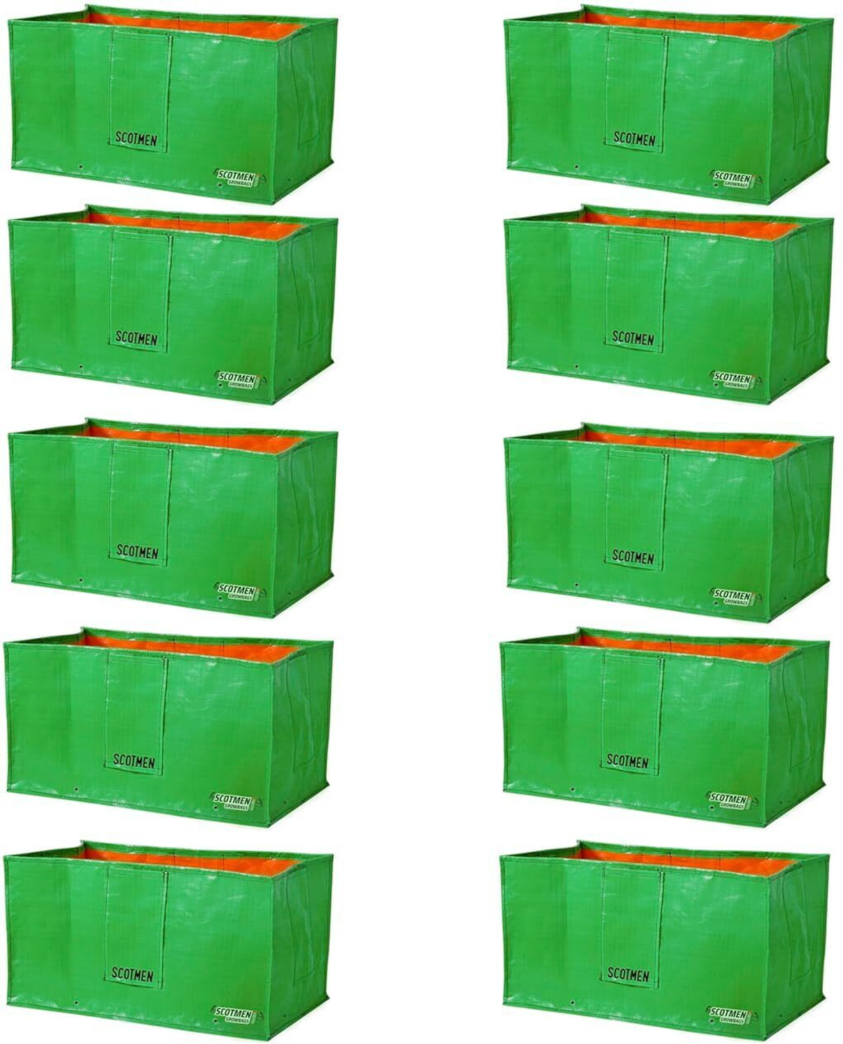 Image of SCOTMEN Pack of 10 Green Grow Bags for Home, Terrace, Plant Gardening Grow Bag