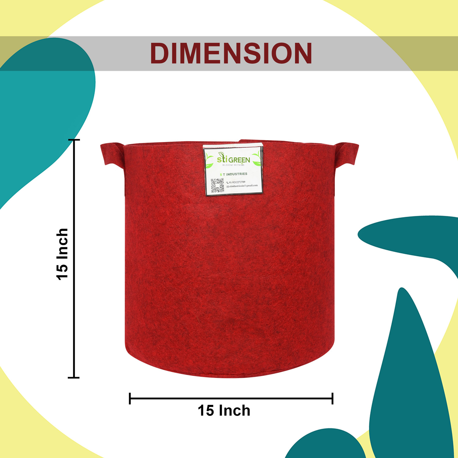 Image of STIGREEN Premium GEO Fabric 15*15 Grow Bag For Home Gardening 400 GSM Grow Bag