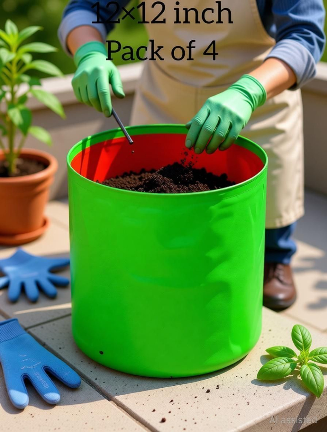 Image of Visik Visik 12 x 12 inch, Terrace Gardening, Vegetable, Fruits Planting bags Grow Bag Grow Bag