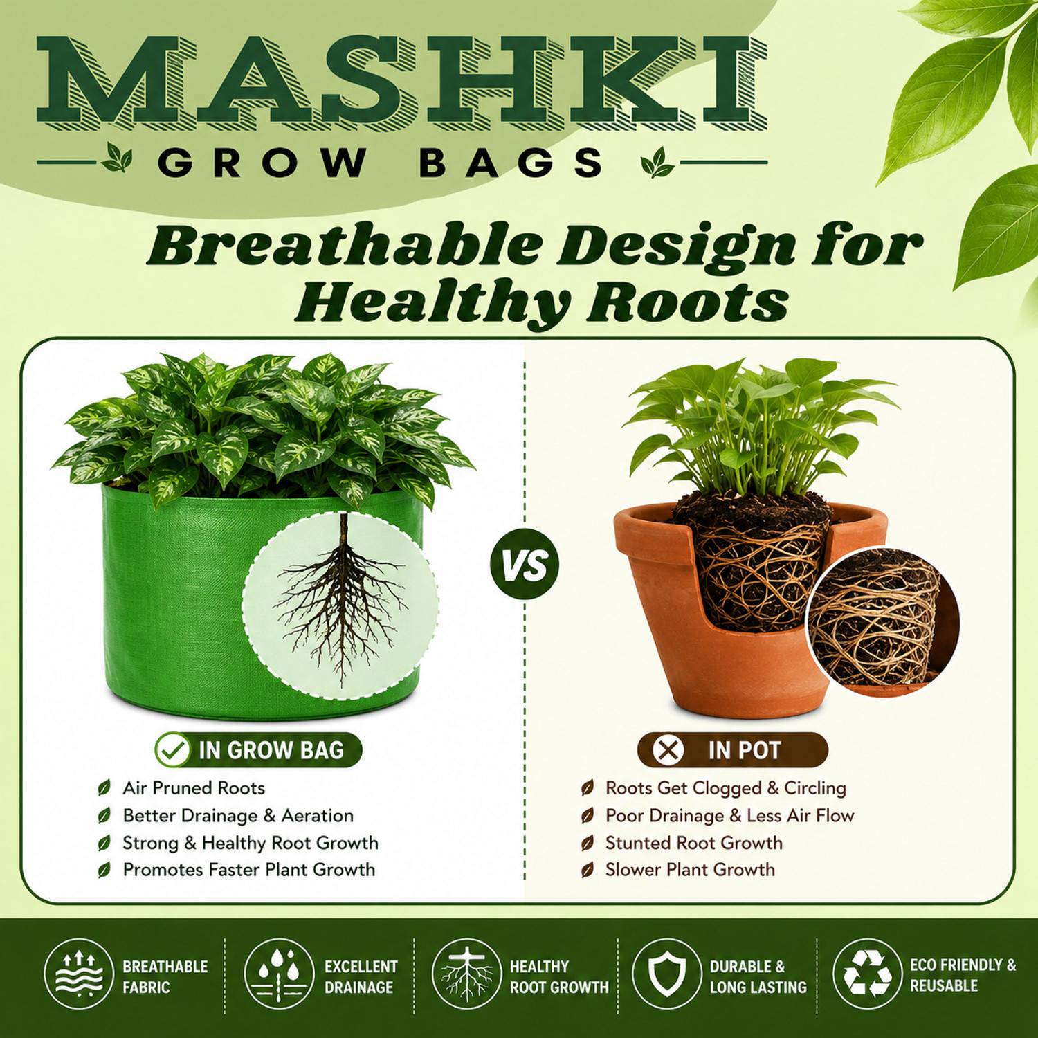 Image of MASHKI Terrace gardening, Home Gardening, Kitchen, Balcony Gardening Grow Bag