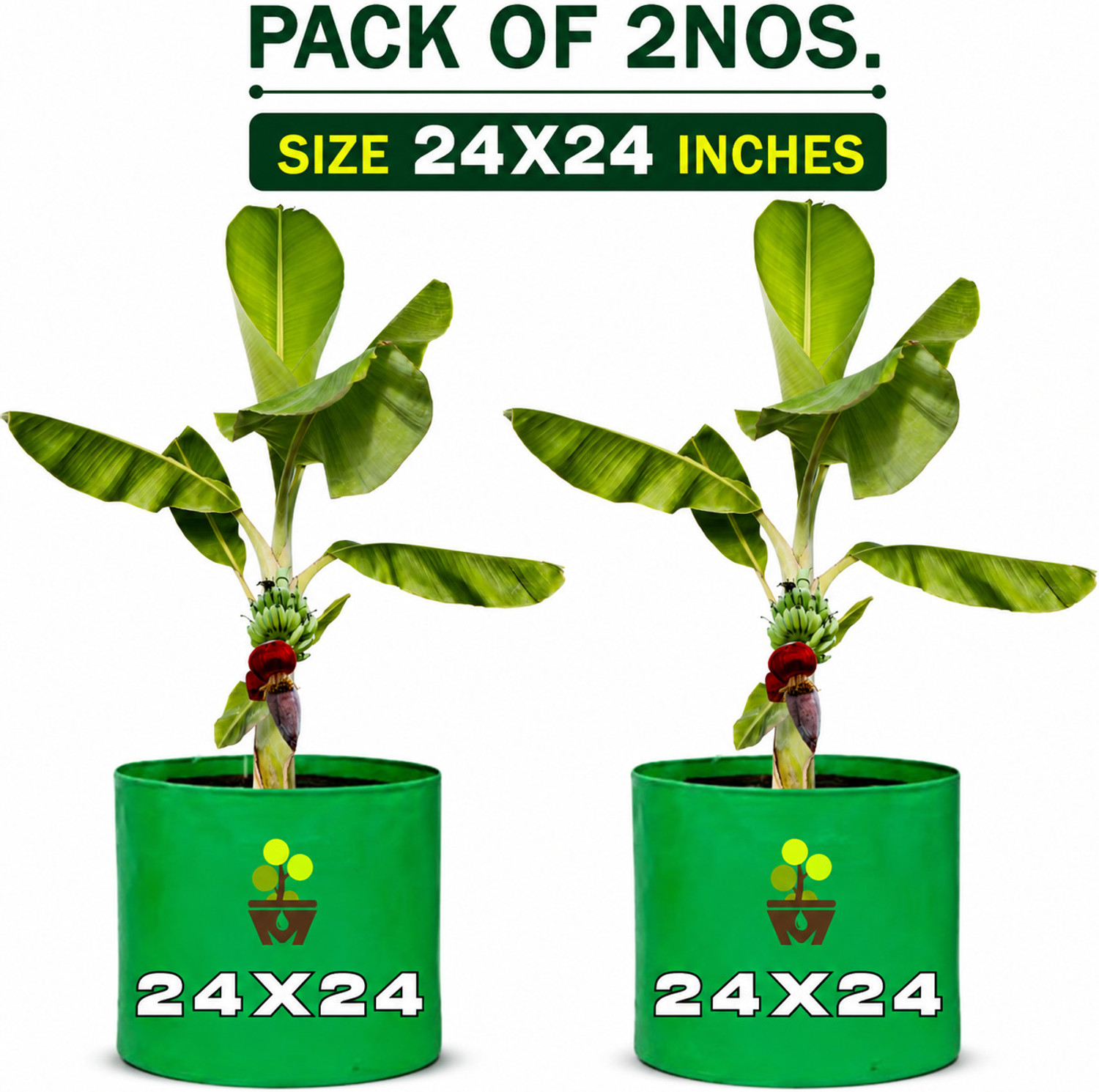 Image of MASHKI Green Bags For Plants, Of Size 24x24 Inches, Hdpe Grow Bags, Plant Bags, Bag Plant Grow Bag