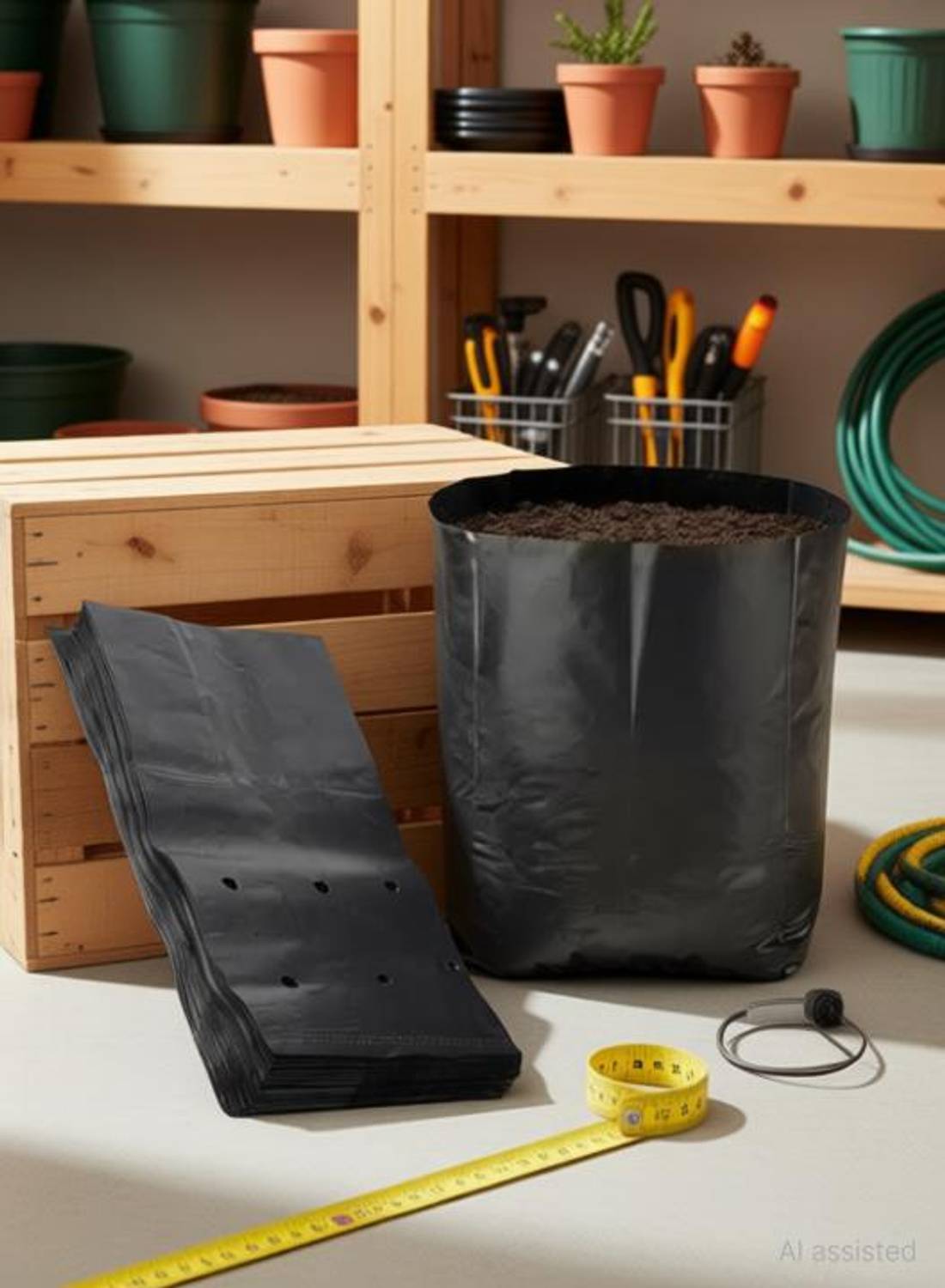 ARYASFASHION 10X10 Nursery Bags Pack of 60 plastic Poly Grow Bag