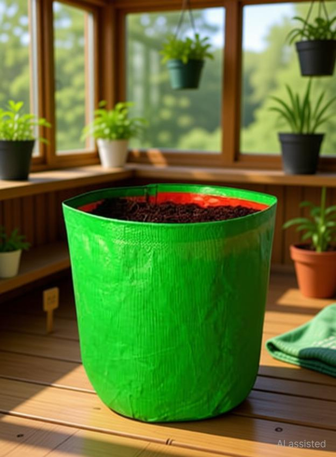 Image of GrowTree Terrace gardening grow bag 12 inchx12 inch (Pack of 05) Grow Bag Grow Bag