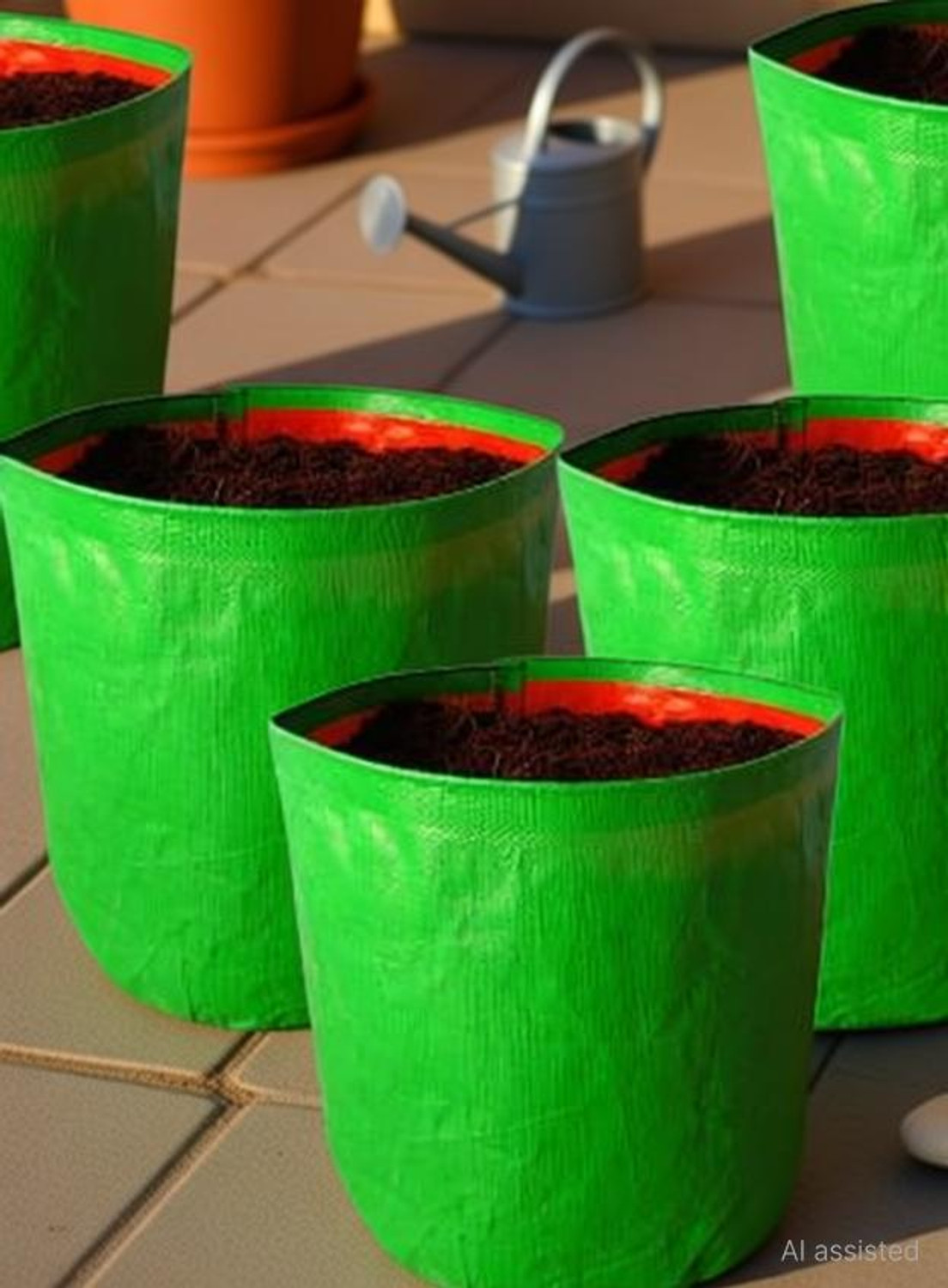 Image of GrowTree Terrace gardening grow bag 12 inchx12 inch (Pack of 05) Grow Bag Grow Bag