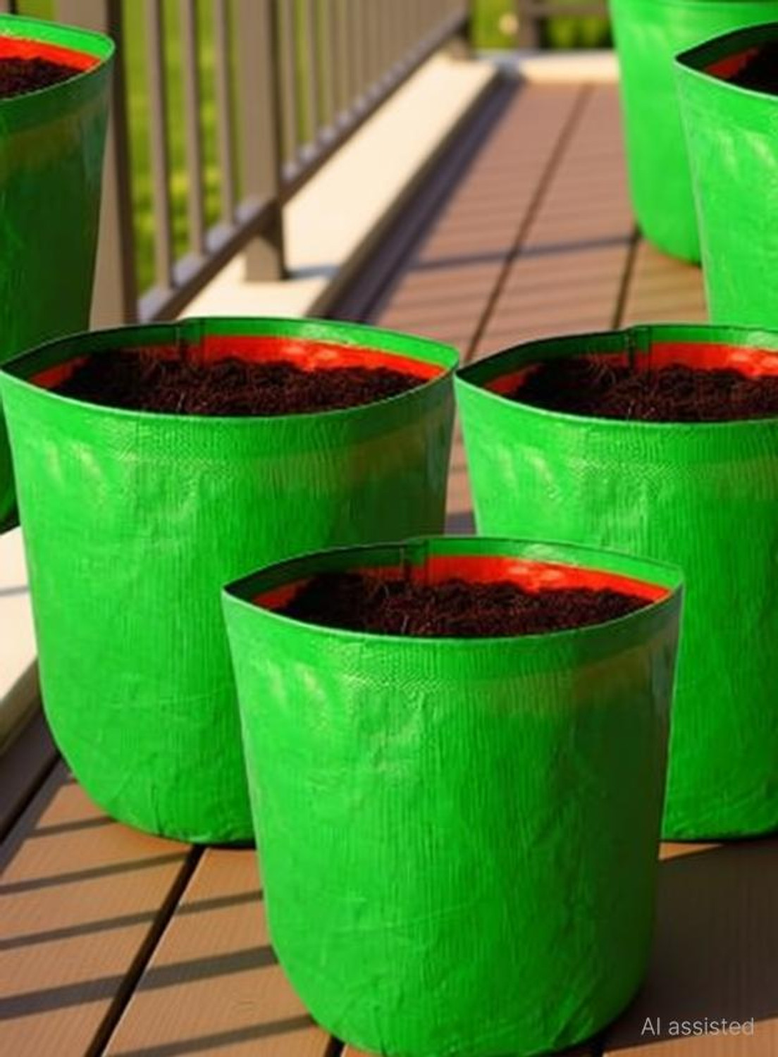 Image of GrowTree Terrace gardening grow bag 12 inchx12 inch (Pack of 05) Grow Bag Grow Bag