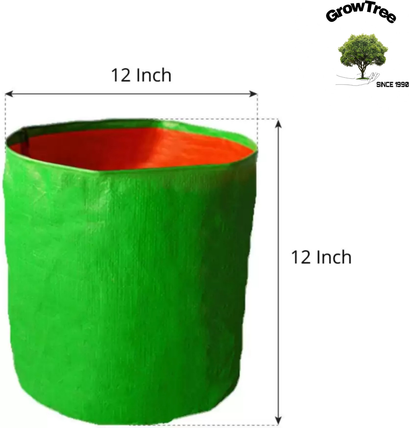 Image of GrowTree Terrace gardening grow bag 12 inchx12 inch (Pack of 05) Grow Bag Grow Bag