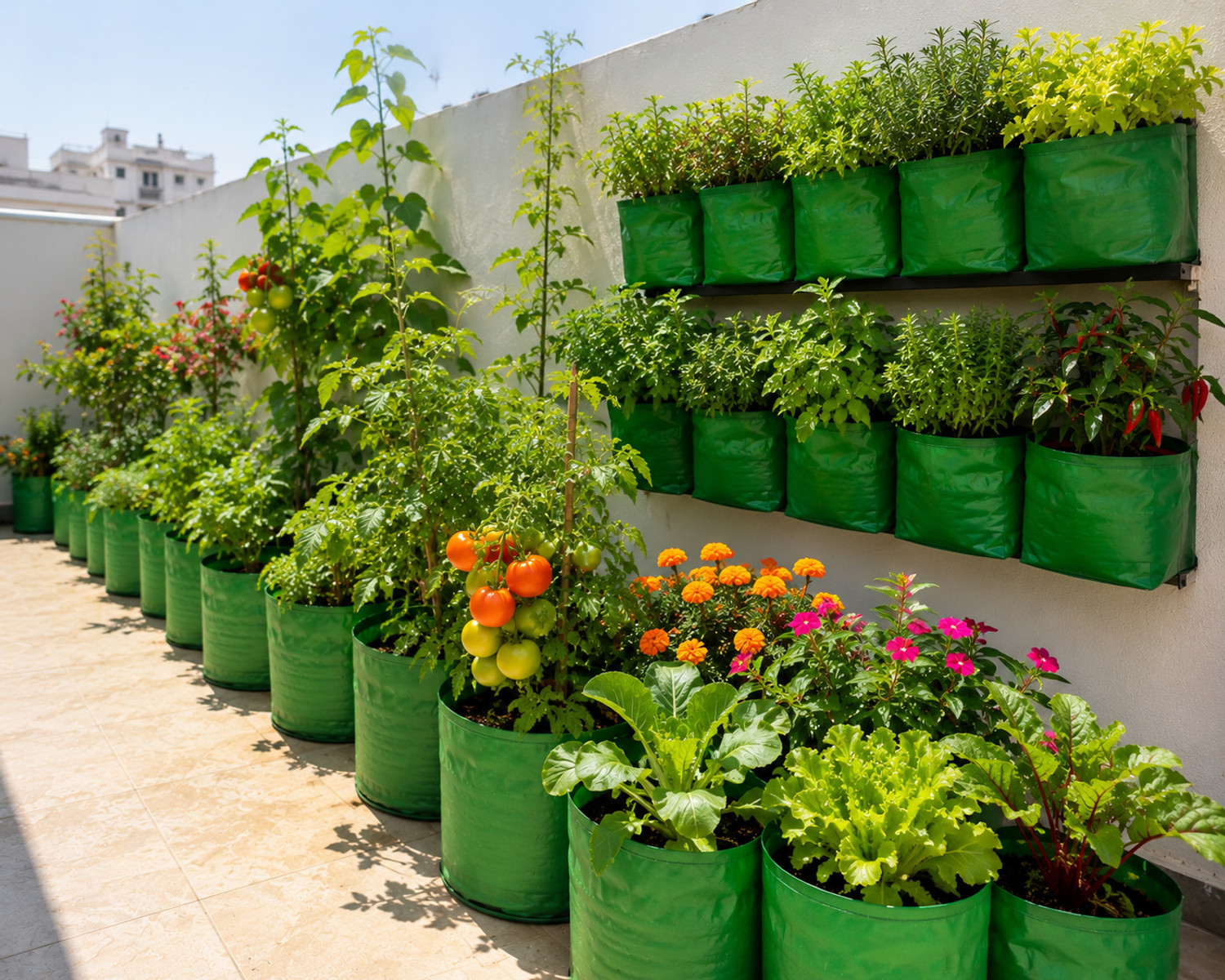 Image of TERRAGUA 18x18 Large Capacity Planting Containers for Terrace Farming 230 GSM Grow Bag