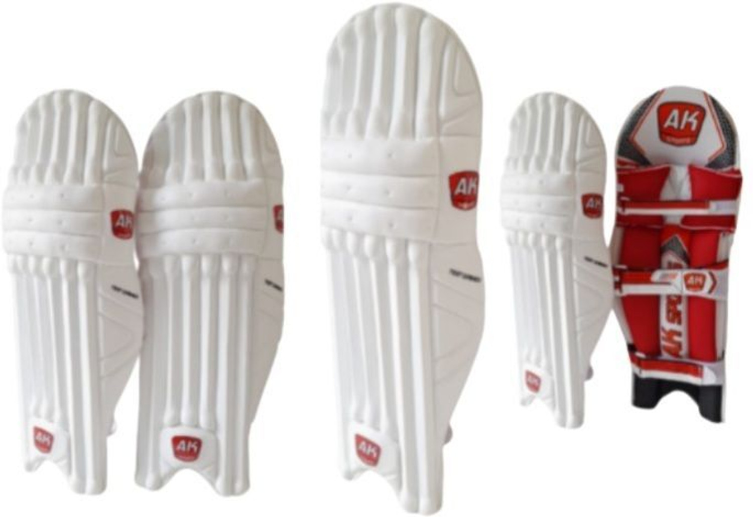 Image of Aksports AK Batting Legguard /Pad TEST OPENER White 27 Inch ( Right Hand Batsman) Cricket Guard Combo