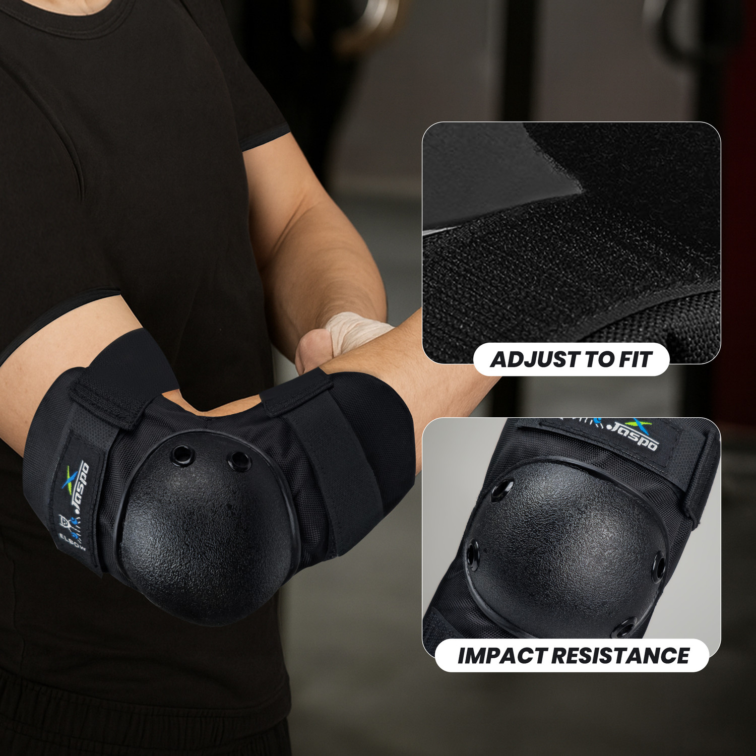 Image of Jaspo Impact Protective Gear Set|Knee, Elbow & Wrist Guards with PE Shell,8mm EVA Foam Skating Guard Combo