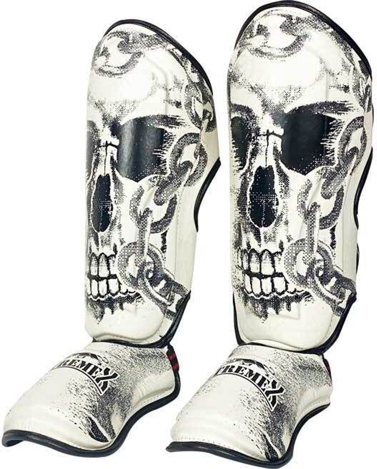 Image of XtremeX Skull Shin Instep Guard for MMA, Muaythai, Kickboxing, Shin Pads for MMA (M) MMA Shin Guard