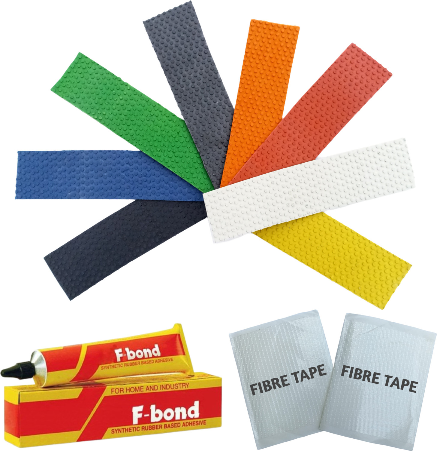 Image of RaiGen Combo of 6 color Bat Toe Guards with Adhesive & 2 Pieces Fiber Tape Cricket Guard Combo