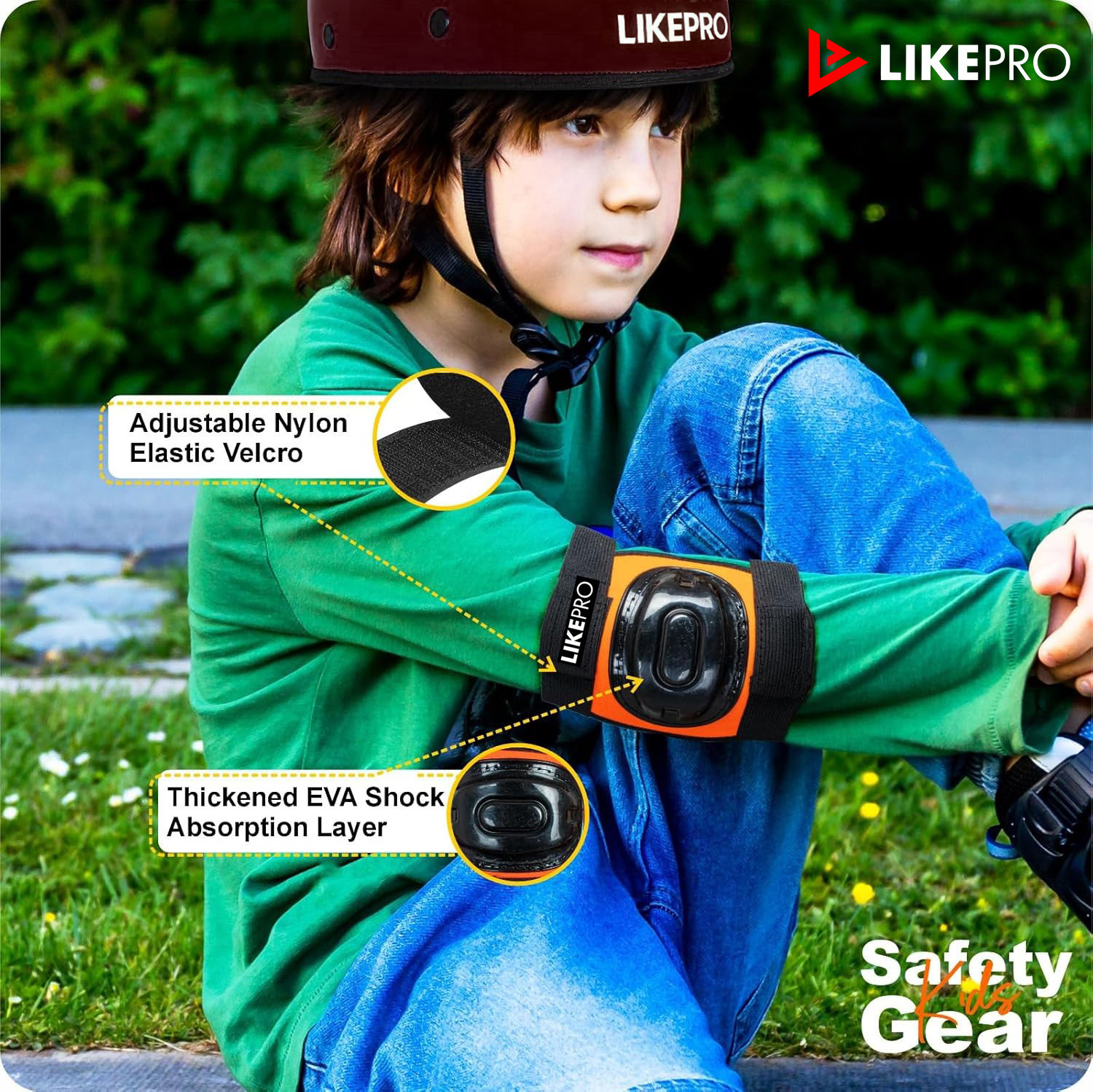Image of LIKEPRO Kids Skating Safety Set from for Ages 3-5-8-14 Boys Skating Guard Combo Skating Guard Combo