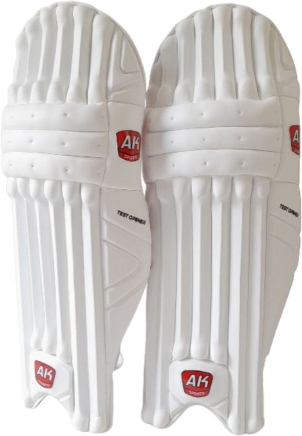 Image of Aksports AK Batting Legguard /Pad TEST OPENER White 27 Inch ( Right Hand Batsman) Cricket Guard Combo