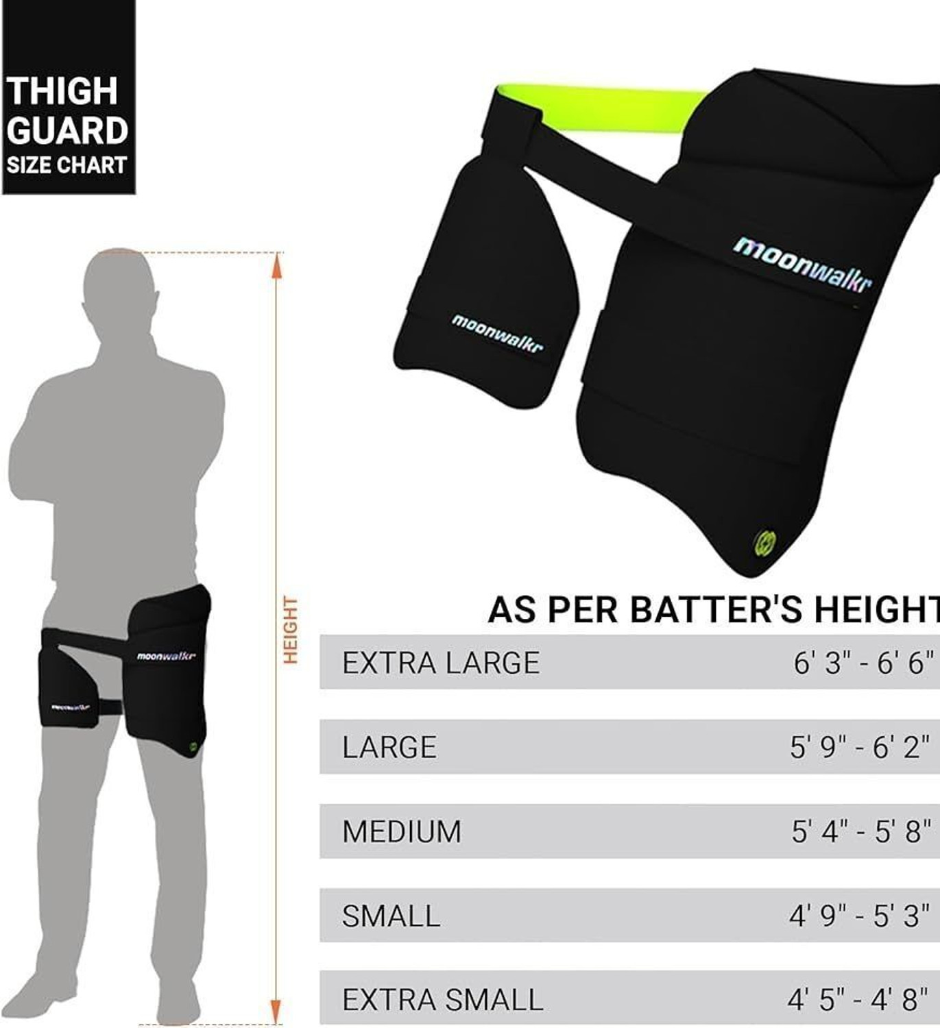 Image of exton Green raight hand Cricket Thigh Guard