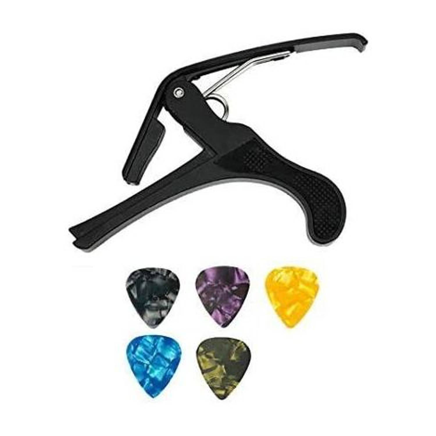 AMG Music Guitar Capo for Acoustic Electric Guitar Capo for Ukulele with Picks Clutch Guitar Capo