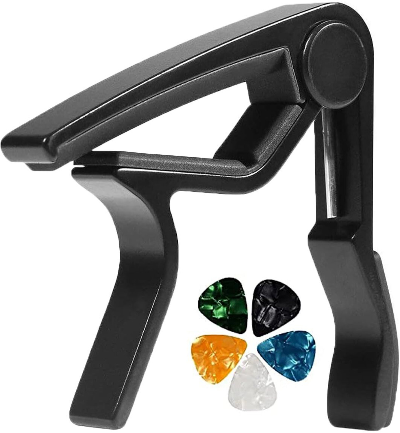 Image of Pleasure Alloy Capo for Acoustic Guitar with Picks for Ukulele Screw-on Guitar Capo