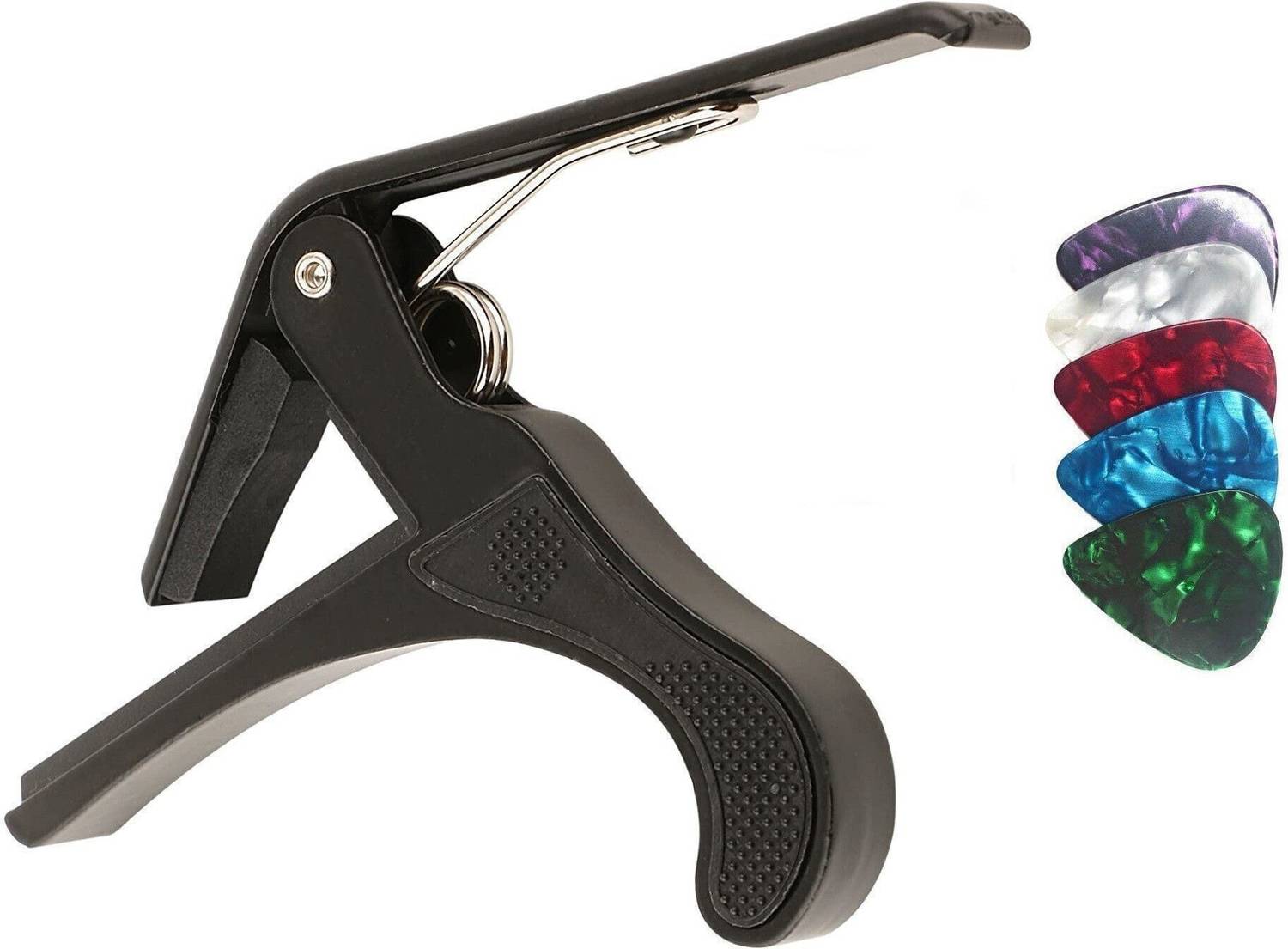 AMG Music Guitar Capo Silver Quick Change Capo For Acoustic Guitar, One Handed Trigger Guitar Capo for Acoustic, Electric and Classical Guitars and Ukulele Capo Clutch Guitar Capo