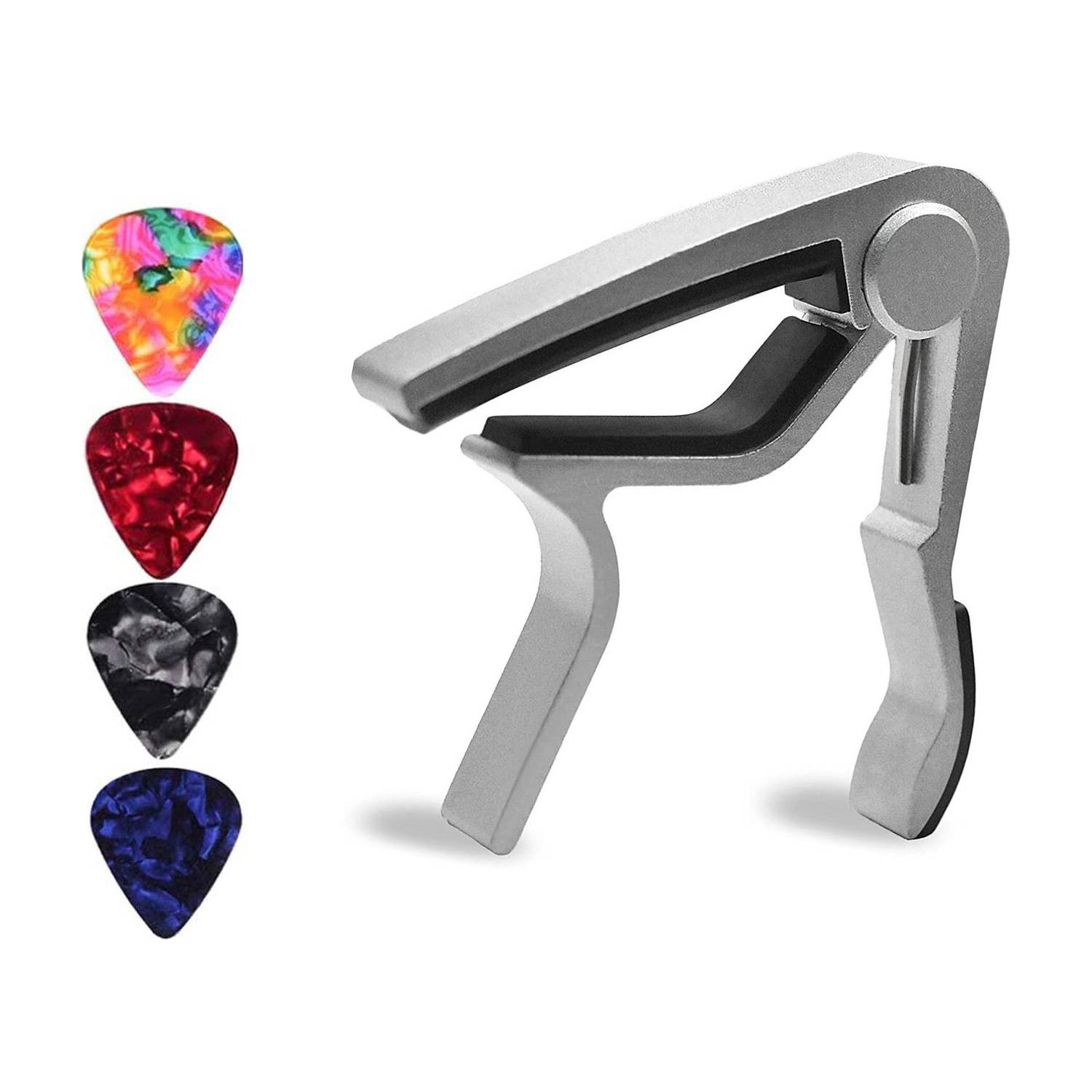 AMG Music One Handed Trigger Metal For Acoustic & Electric , Ukulele Clutch Guitar Capo