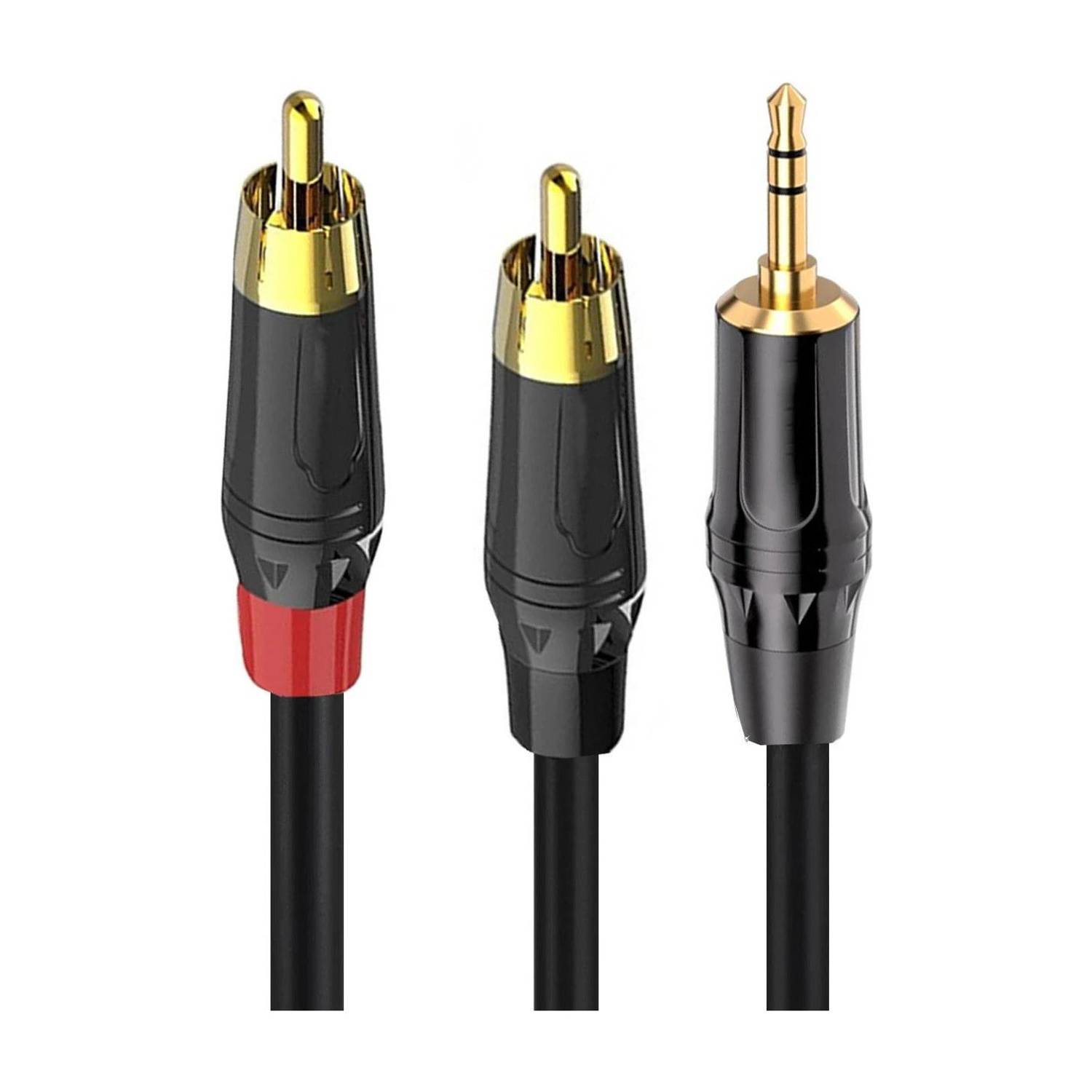 AMG Music 3.5mm Jack Stereo Audio Male to 2RCA Male Cable Audio Cable for Amplifer Speaker Straight XLR Patch Cable