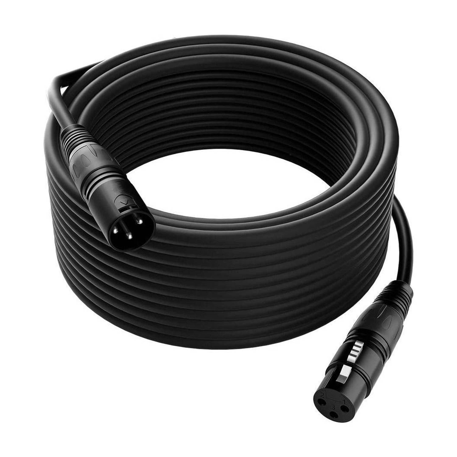 AMG Music 15Meter XLR Cable for Microphone Male to Female 3Pin XLR Cable for Speaker Mixer Double Angled XLR Patch Cable