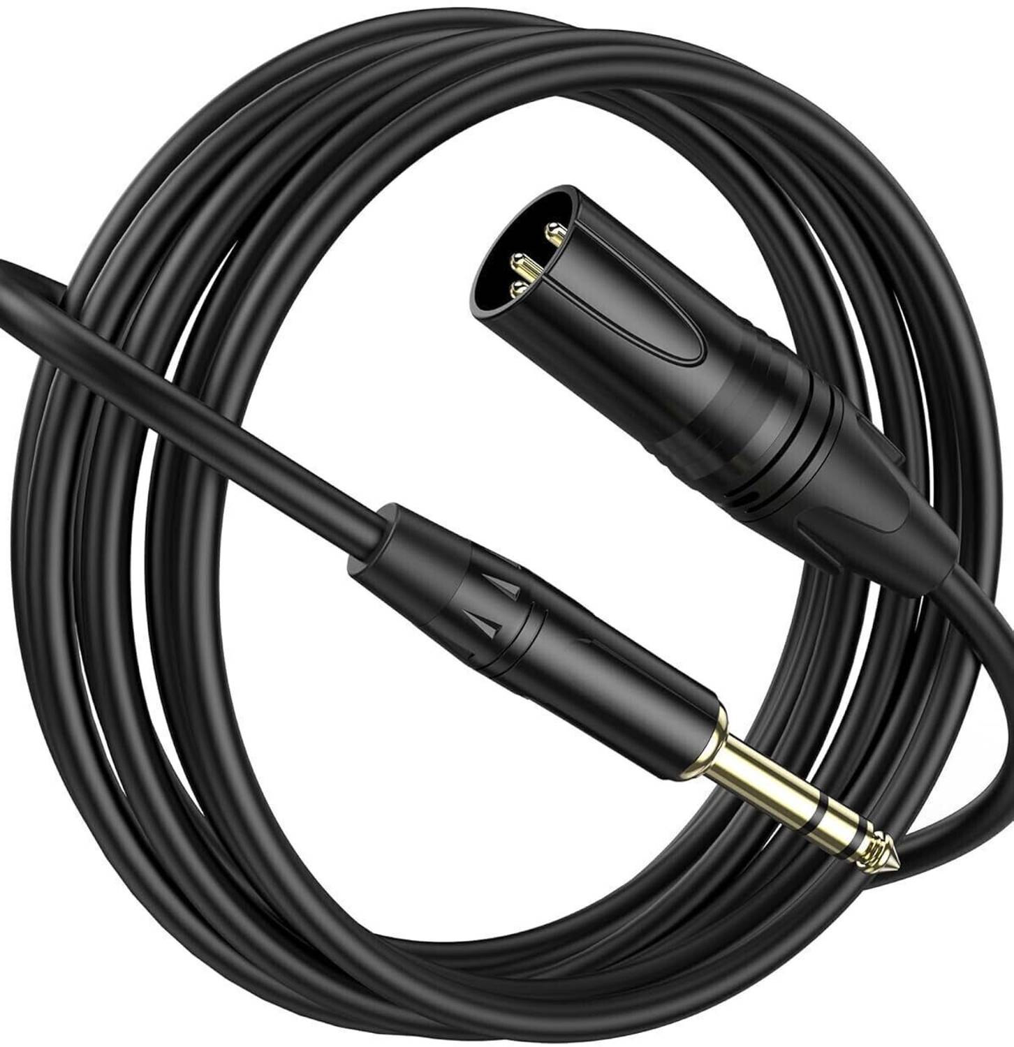 AMG Music XLR male to 6.35mm cable TS Jack Microphone Cable for Speakers, Sound Consoles Straight TS Patch Cable