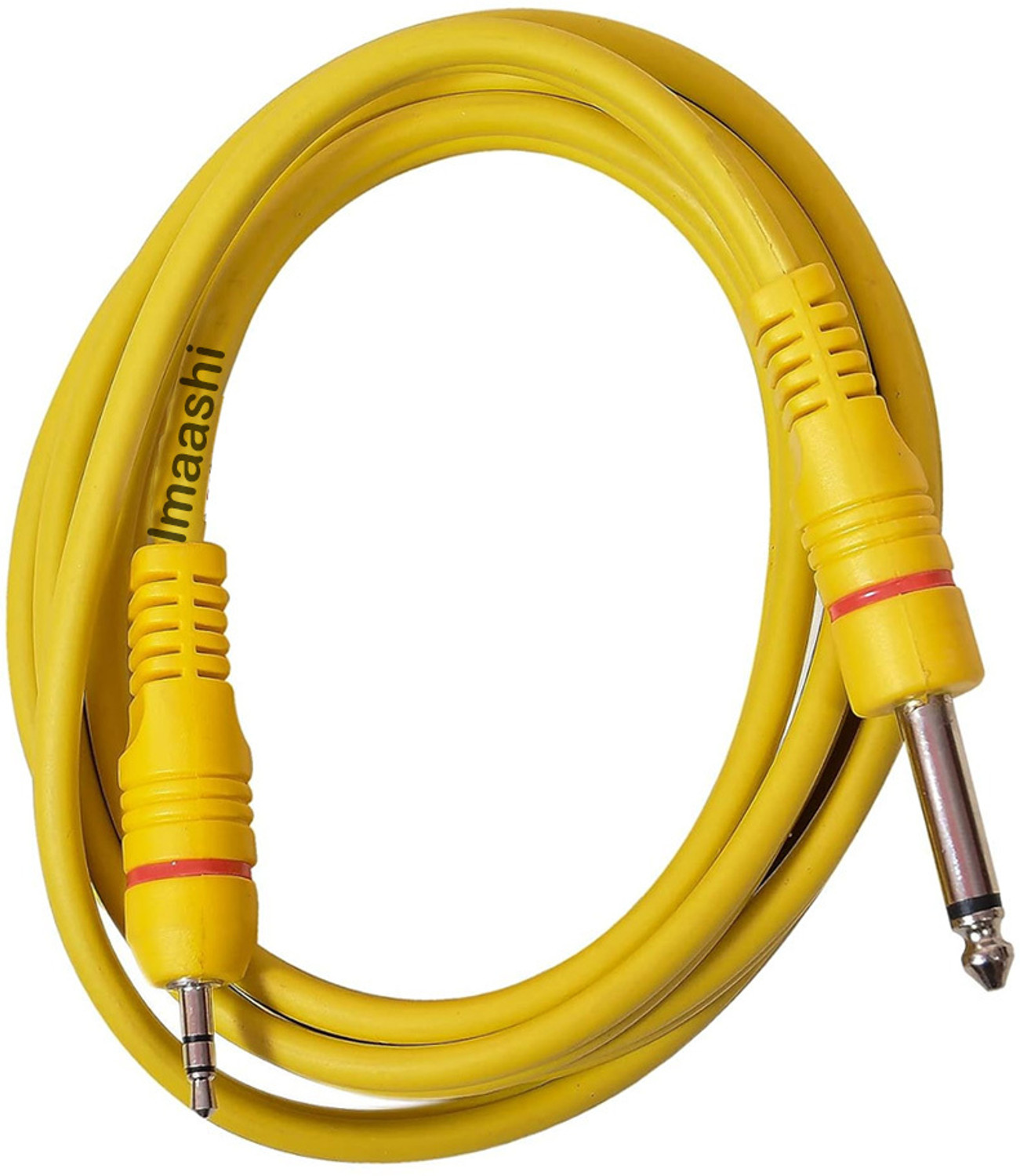 Image of Imaashi 6.35 mm Mono Jack to 3.5mm Stereo jack TRS 1 /4 inches TS to 1 /8 inches TRS Cable Single Angled TS Patch Cable
