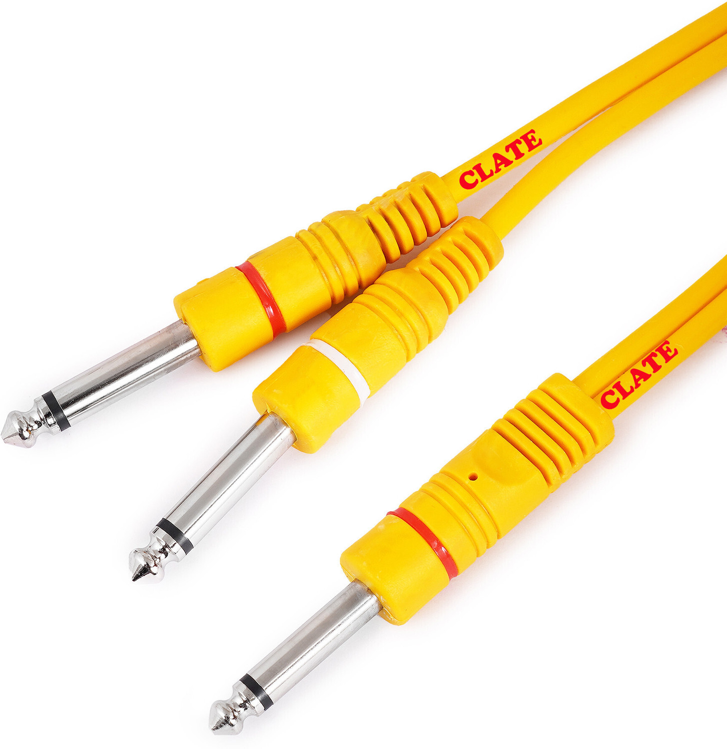 Image of CLATE Premium 2Mono to 6.35mm Mono Jack 1 /4 inch TS Cable Unbalanced Guitar Patch Cable Straight TS Patch Cable