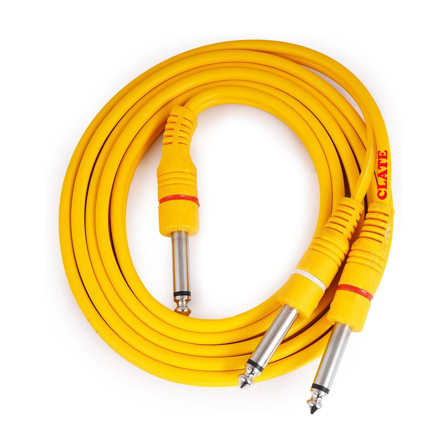 Image of CLATE Premium 2Mono to 6.35mm Mono Jack 1 /4 inch TS Cable Unbalanced Guitar Patch Cable Straight TS Patch Cable