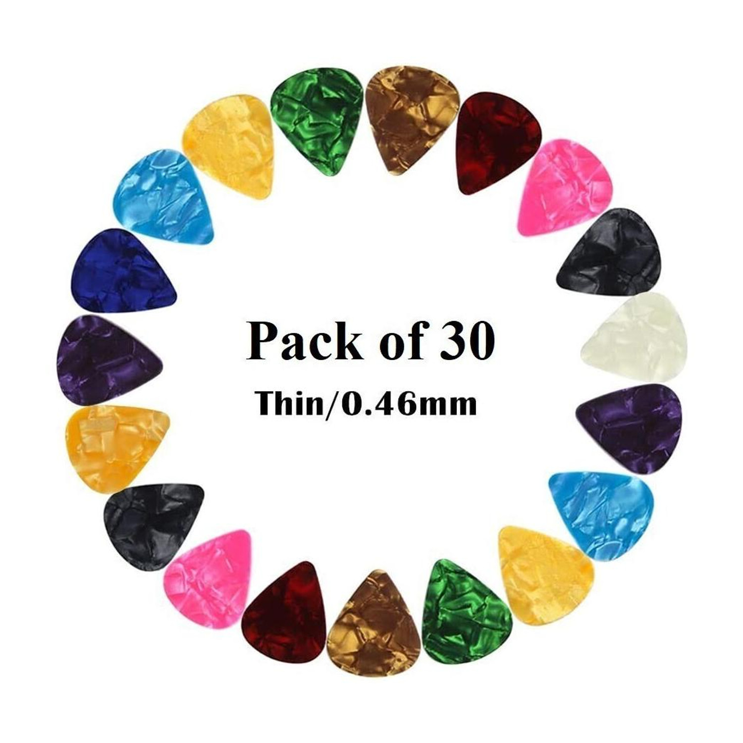Image of TechBlaze 30 PCs Guitar Picks Plectrums Smooth Nylon Material Stylish Colorful Celluloid Guitar Picks Plectrums for Acoustic Guitar Electric Guitar Bass Ukulele Guitar Pick