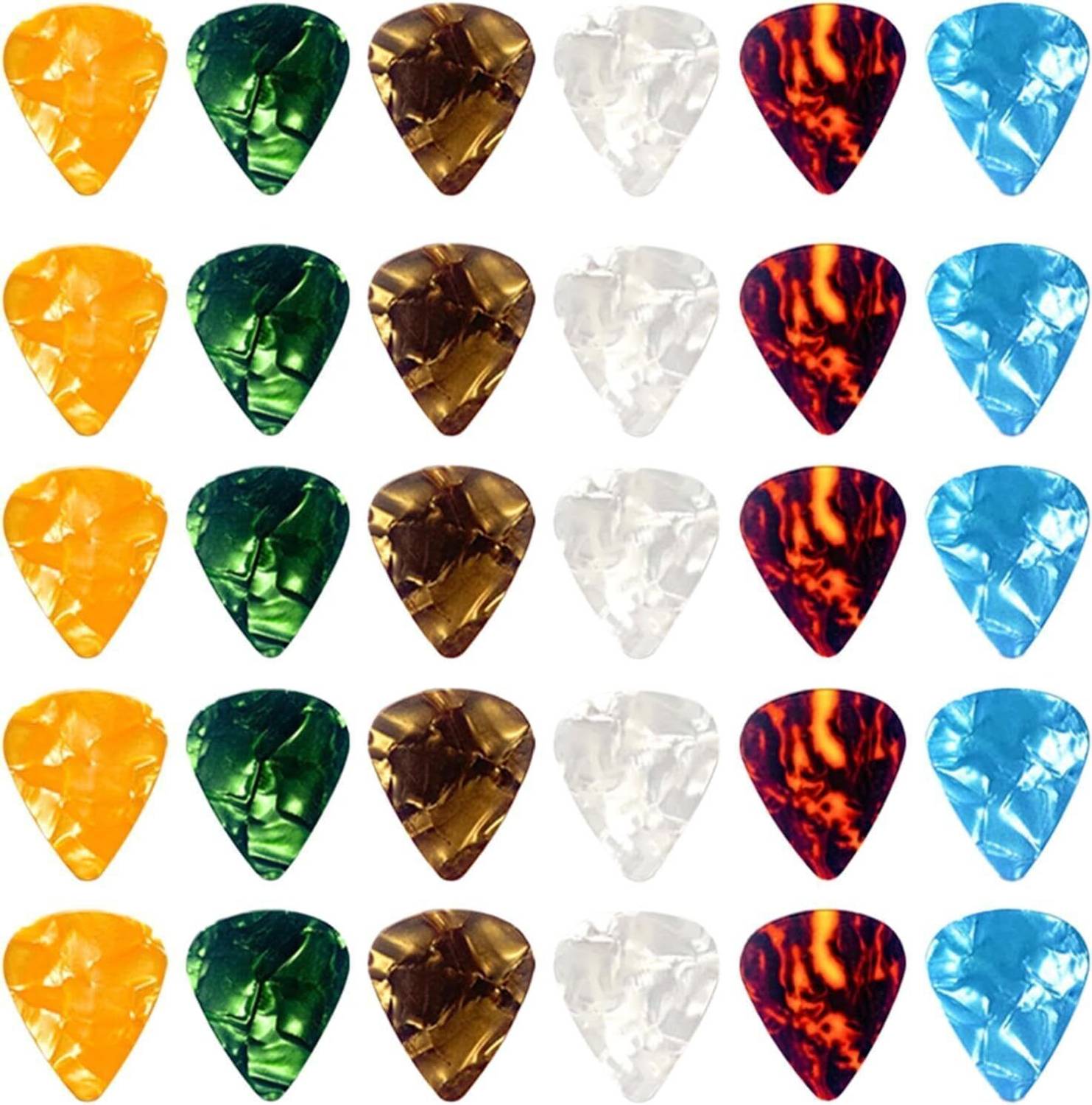 AMG Music Acoustic Guitar Picks with Assorted Colors 0.71mm Abstract Art (30PCS) Guitar Pick
