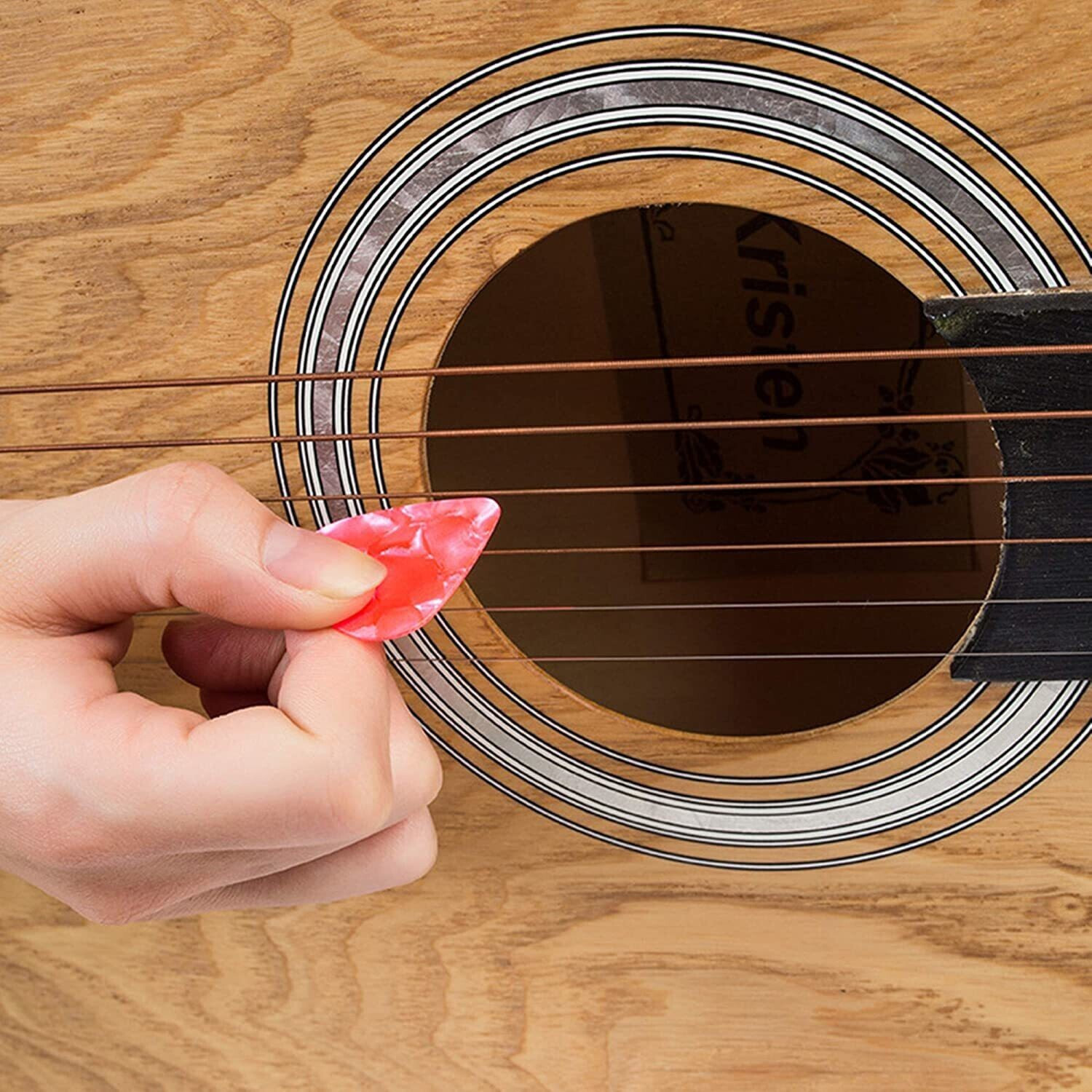 Image of TechBlaze 30 PCs Guitar Picks Plectrums Smooth Nylon Material Stylish Colorful Celluloid Guitar Picks Plectrums for Acoustic Guitar Electric Guitar Bass Ukulele Guitar Pick