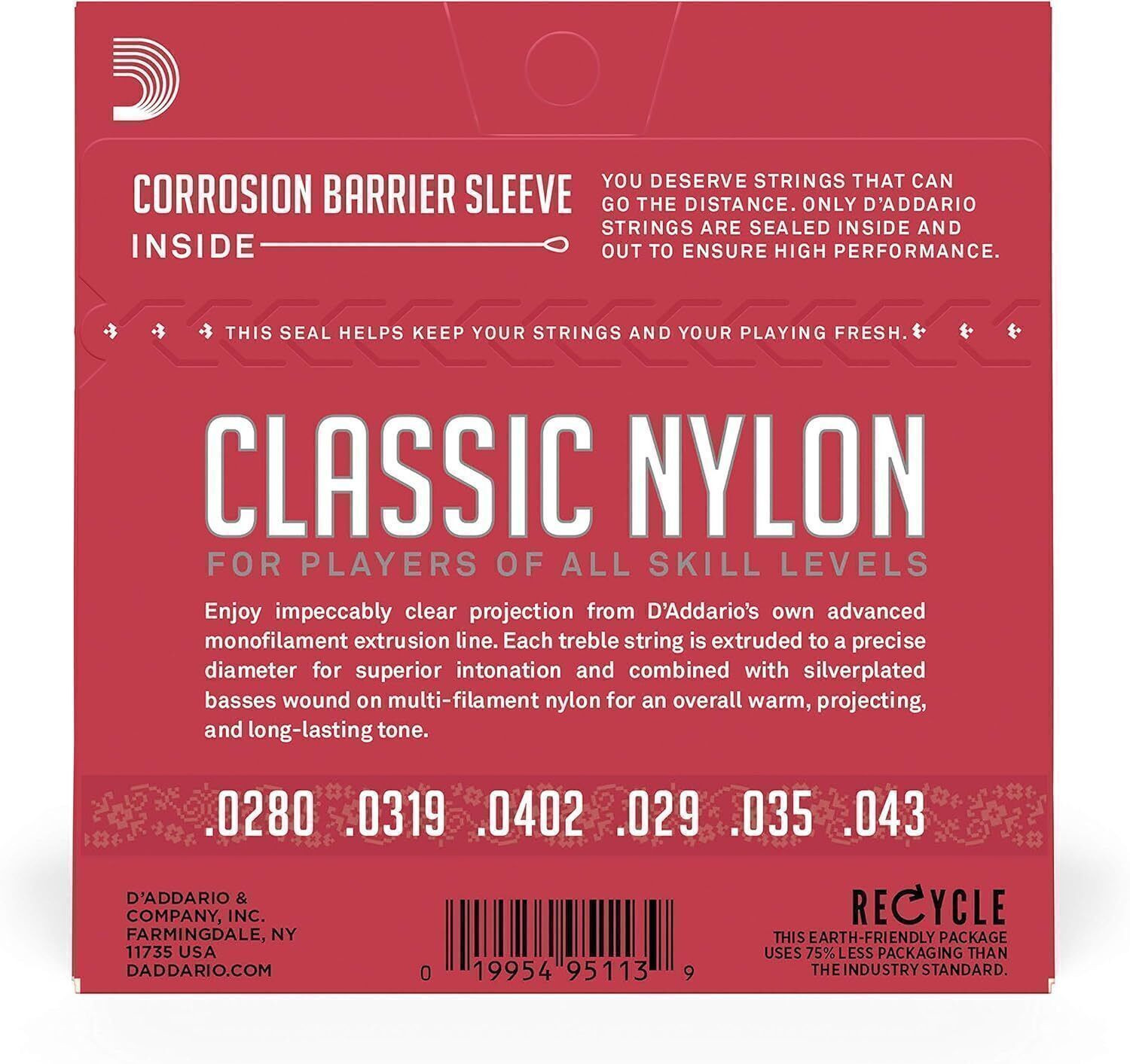 Image of D'ADDARIO Classic EJ27N Nylon Classical Normal Tension Guitar Strings Guitar String