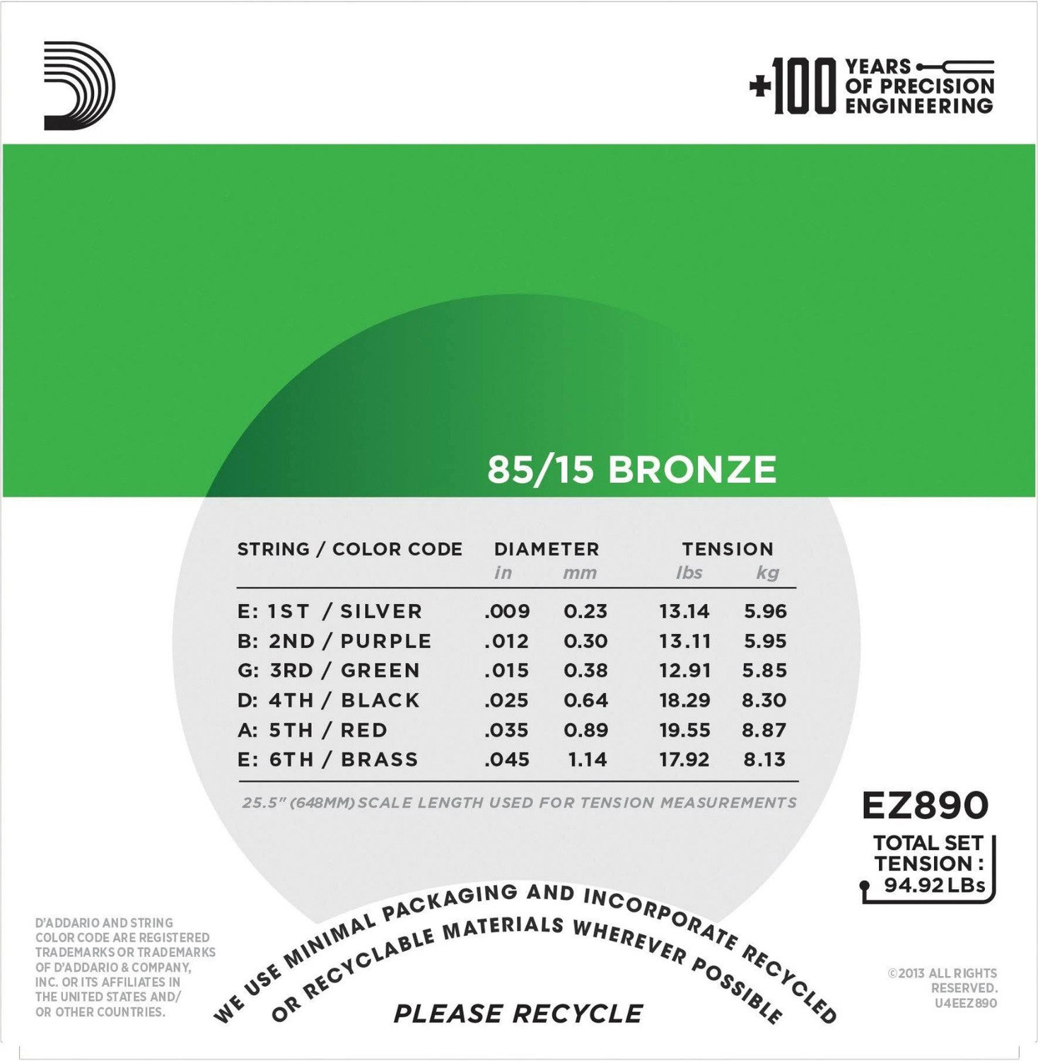 Image of D'ADDARIO Acoustic EZ 890 Guitar String