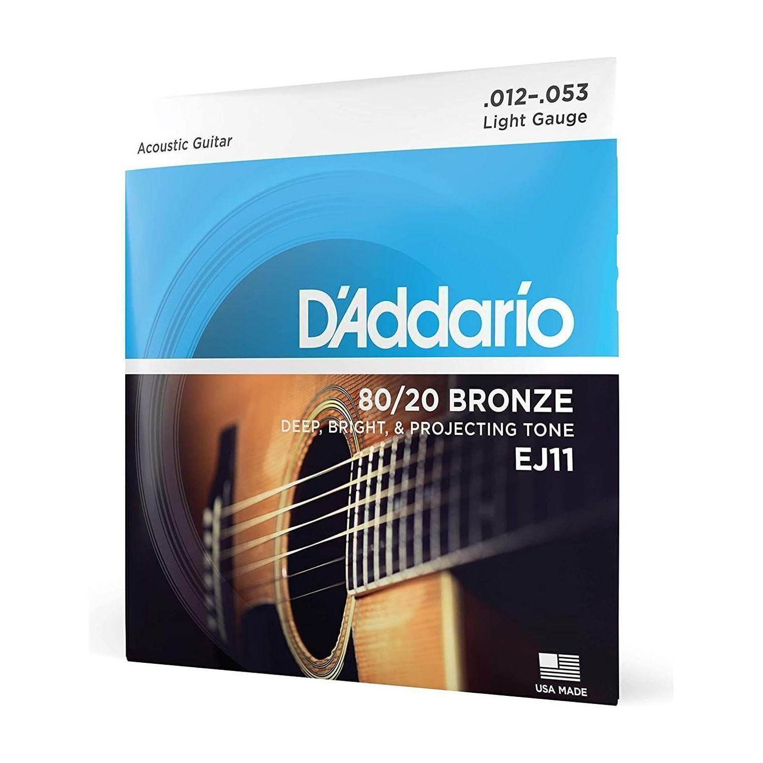 Image of D'ADDARIO Acoustic EJ11 12-53 Bronze Light Acoustic Guitar Strings Guitar String