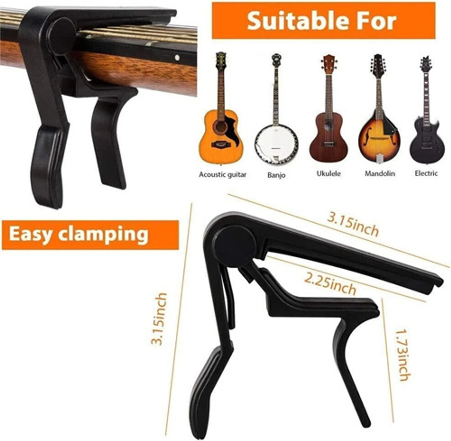 Image of Pleasure Acoustic Guitar String Set Stainless steal with Saddle Set and Capo Guitar String