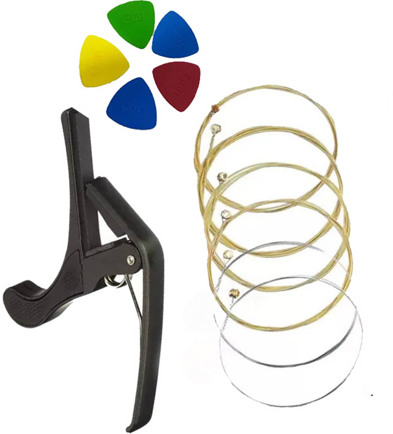 BEATBOX Acoustic KARUNA STRING WITH BLACK CAPO AND 5 PICKS MDLA13 Guitar String