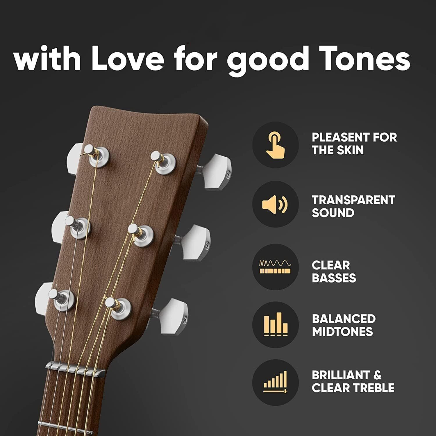 Image of AMG Music Acoustic Guitar Accessories 2 Guitar String, 2 Saddle Set, Capo ,Tuner, Winder and Picks Guitar String