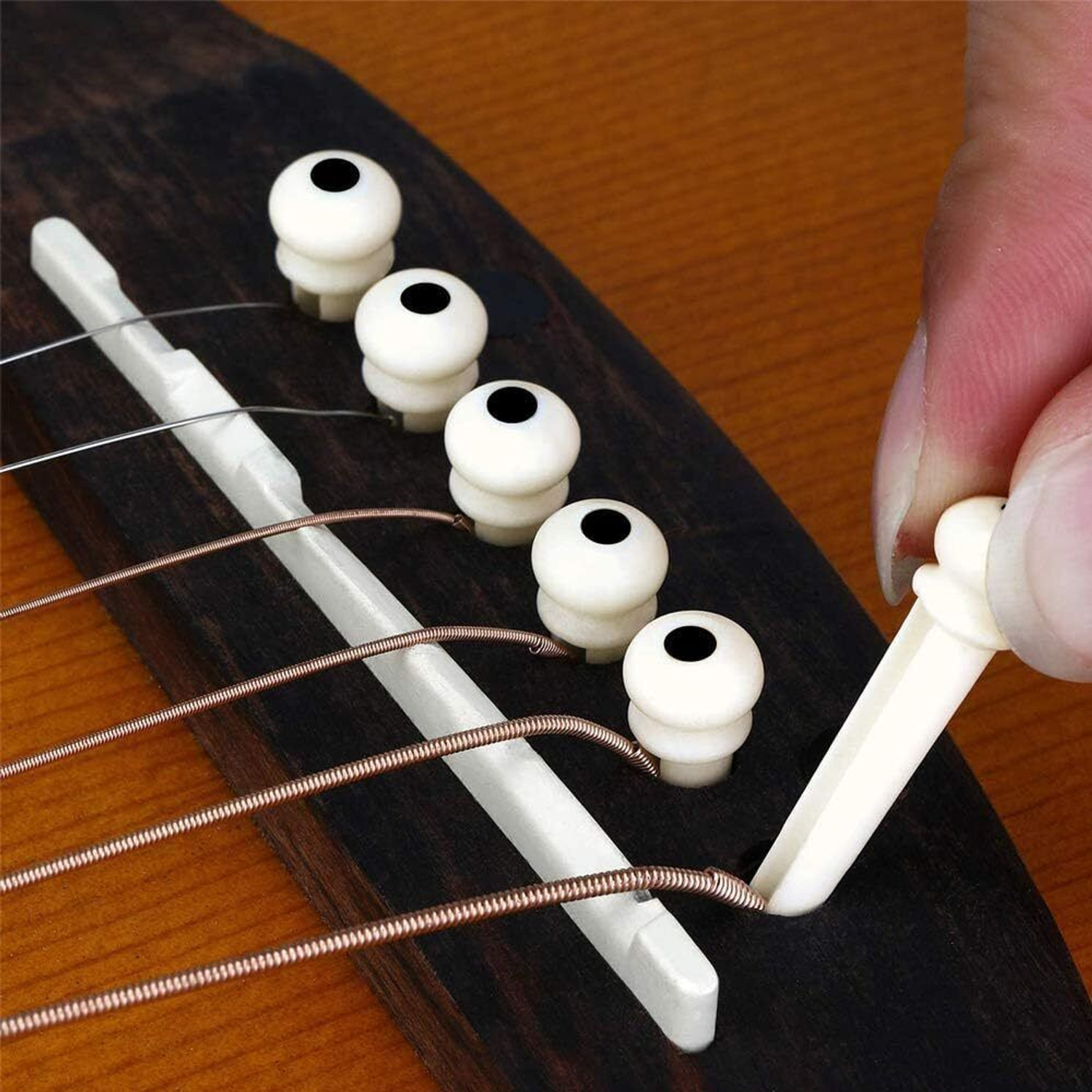Image of AMG Music Acoustic Guitar Accessories 2 Guitar String, 2 Saddle Set, Capo ,Tuner, Winder and Picks Guitar String